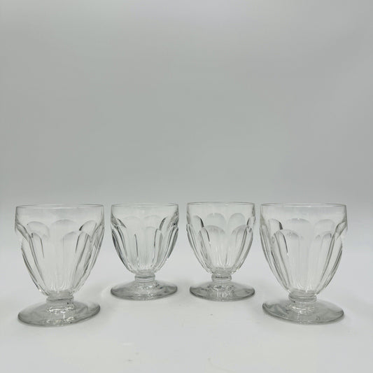 BACCARAT France Crystal Tallyrand White Wine 3 3/8” Set 4 Pieces Cordial Glasses