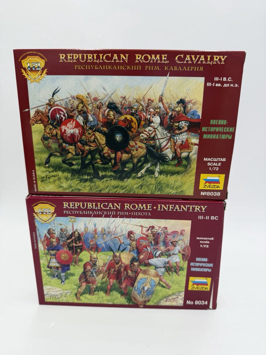 Zvezda Scale 1/72 Republican Rome Calvary & Infantry Models 2004 Figurines