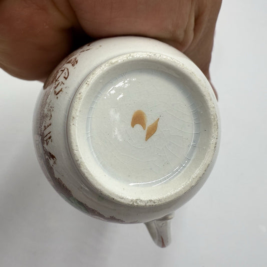 Antique 1875 Opaque de Sarreguemines Kyoto Demitasse Tea Cup & Saucer Set