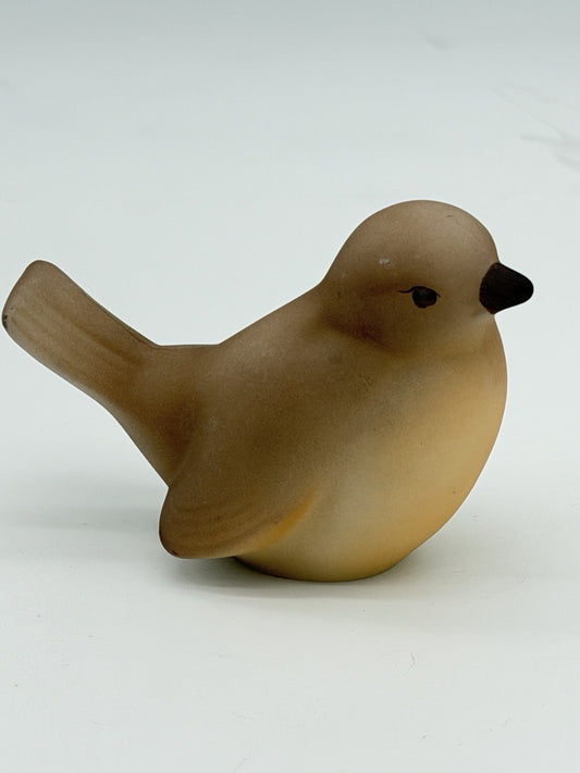 Fenton Art Glass Opal Satin Bird Robin Figurine Vintage Signed USA