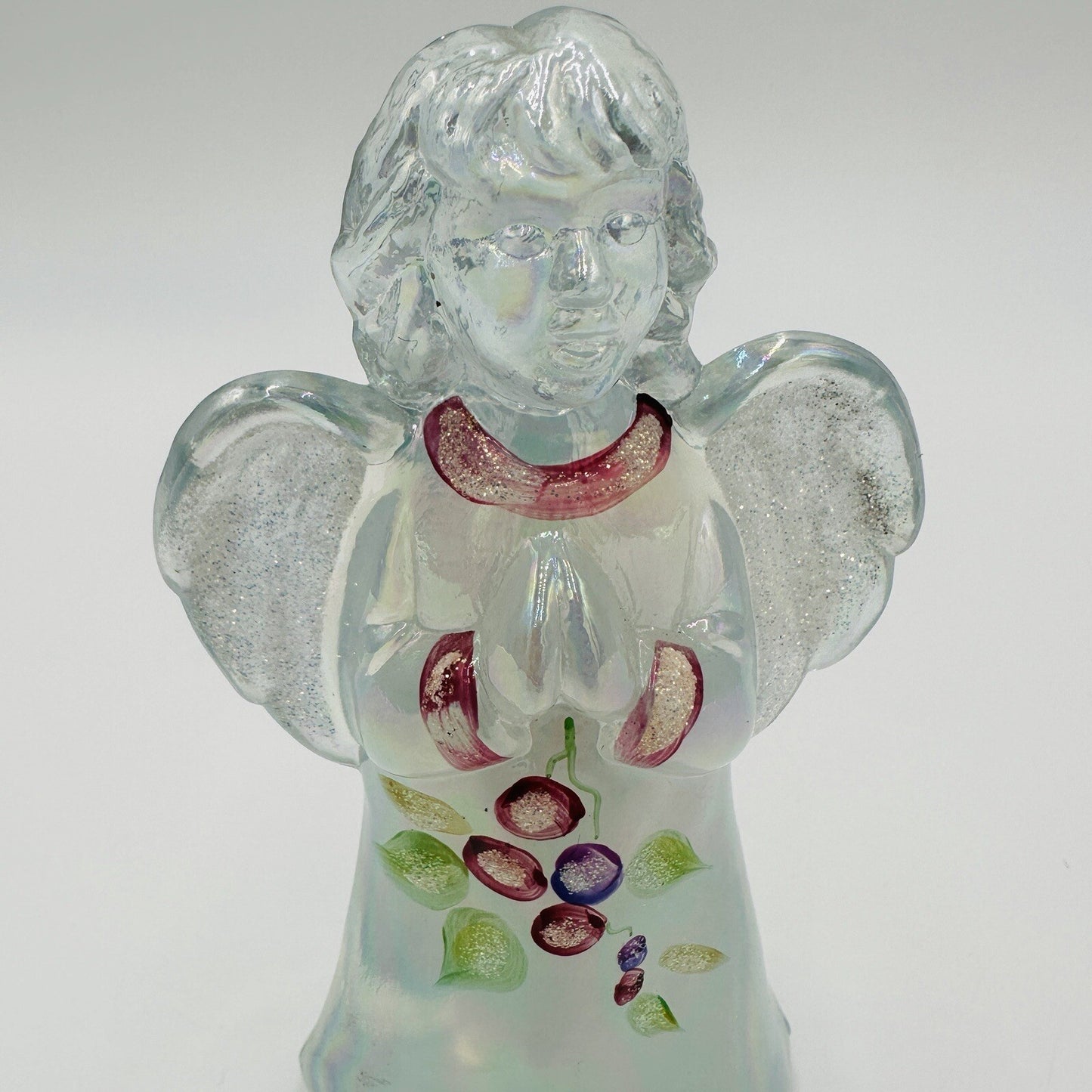 Fenton Angel Figurine 100 Year Anniversary Hand Painted Iridescent 2005 5in
