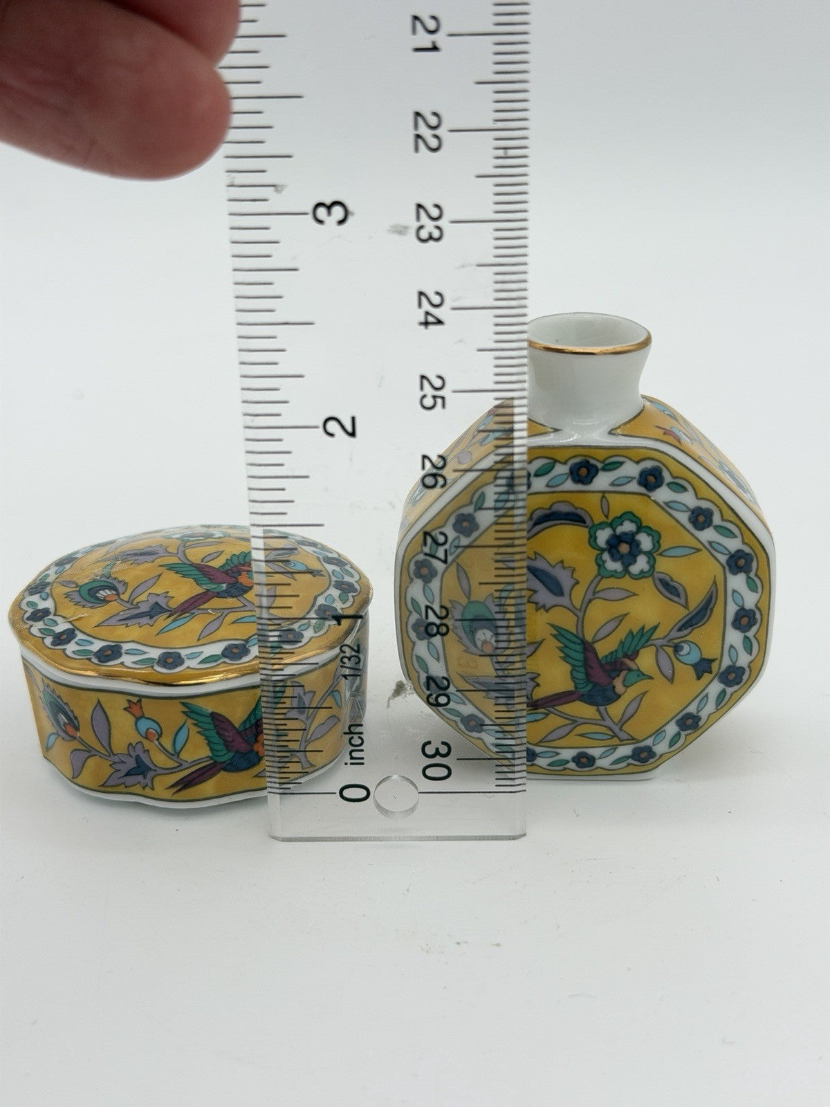 Takahashi Pottery Japanese Porcelain San Francisco Asian Kutani Miniature Set 2”