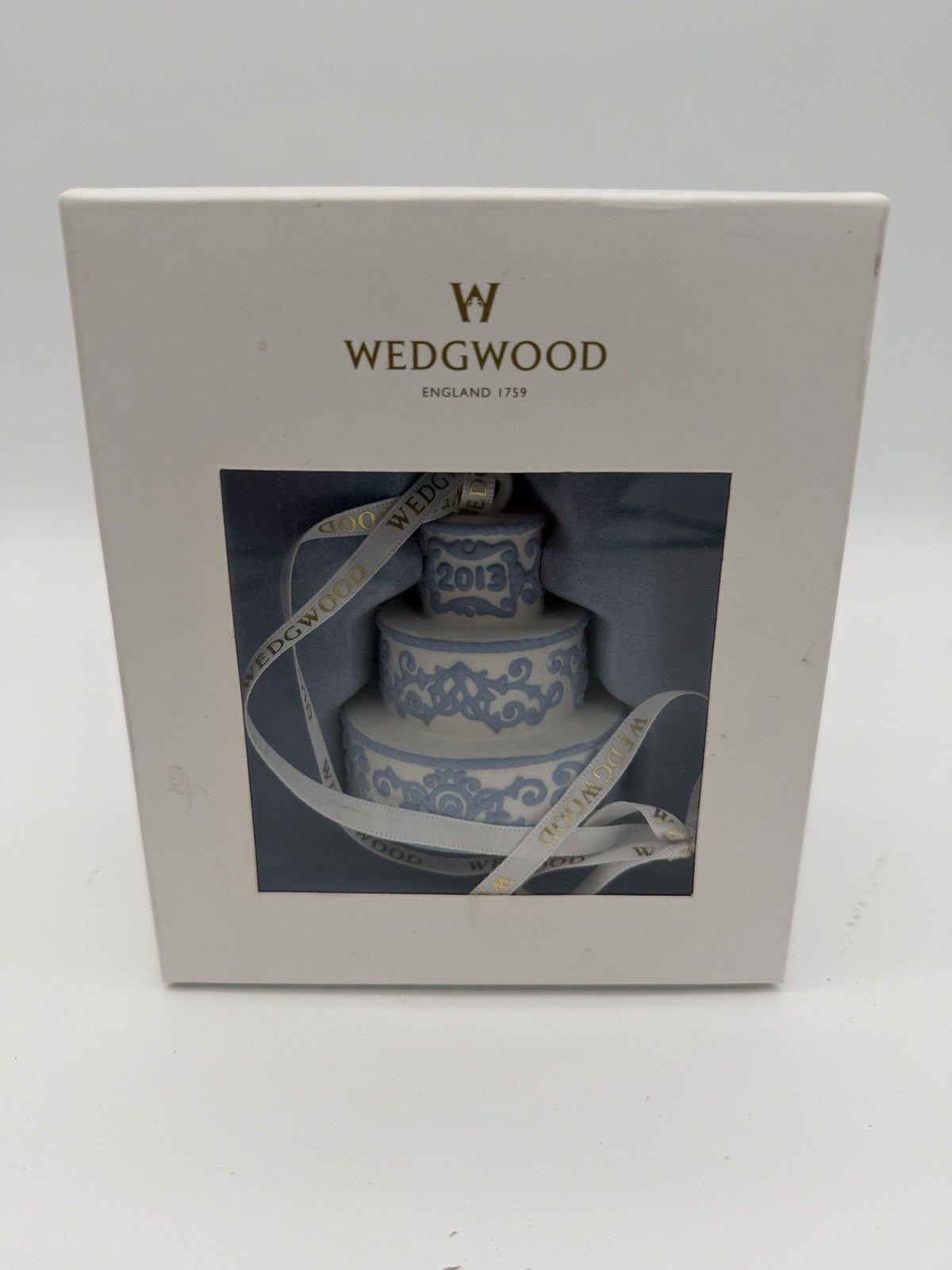 Wedgwood Jasperware First Christmas Together Wedding Cake 2013 Hanging Ornament