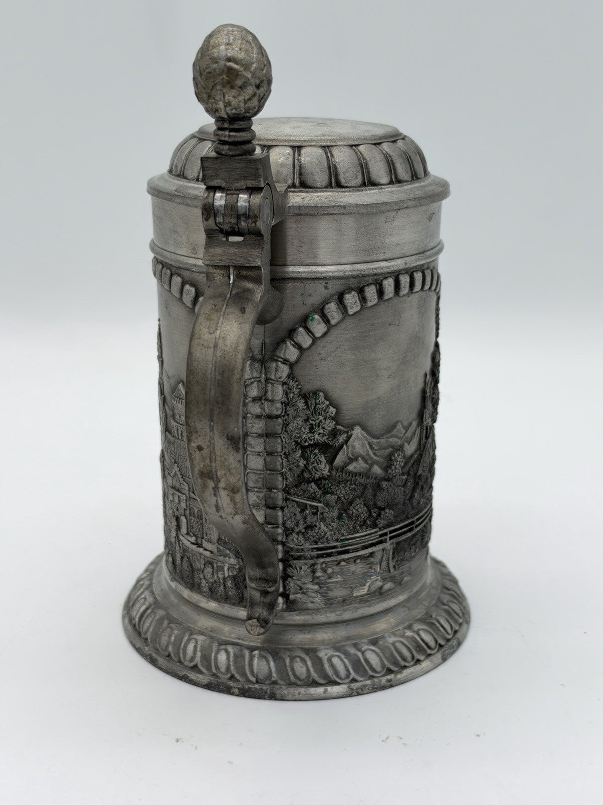 VINTAGE Domex Zinn Pewter Beer Stein Germany Neuschwanstein Castle 95% Zinn