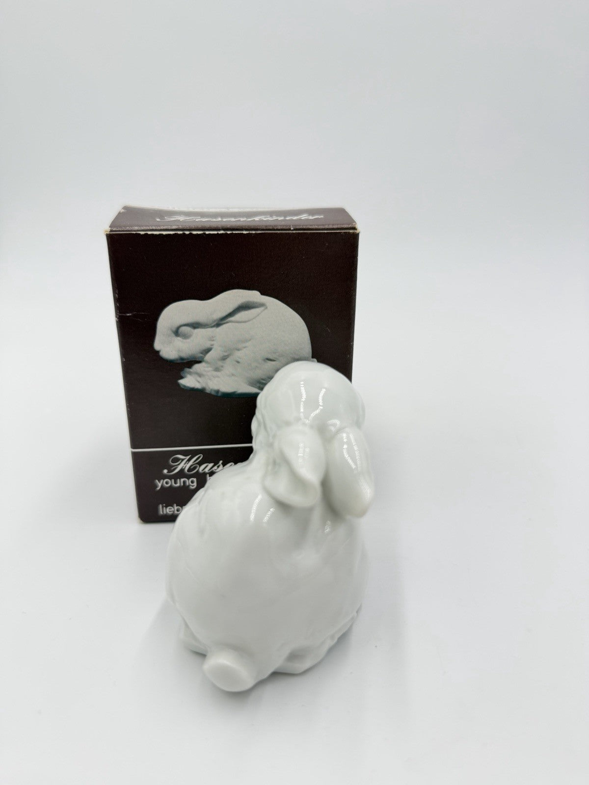 Kaiser Porcelain Germany Rabbit Bunny White Glossy 3”H Figurine