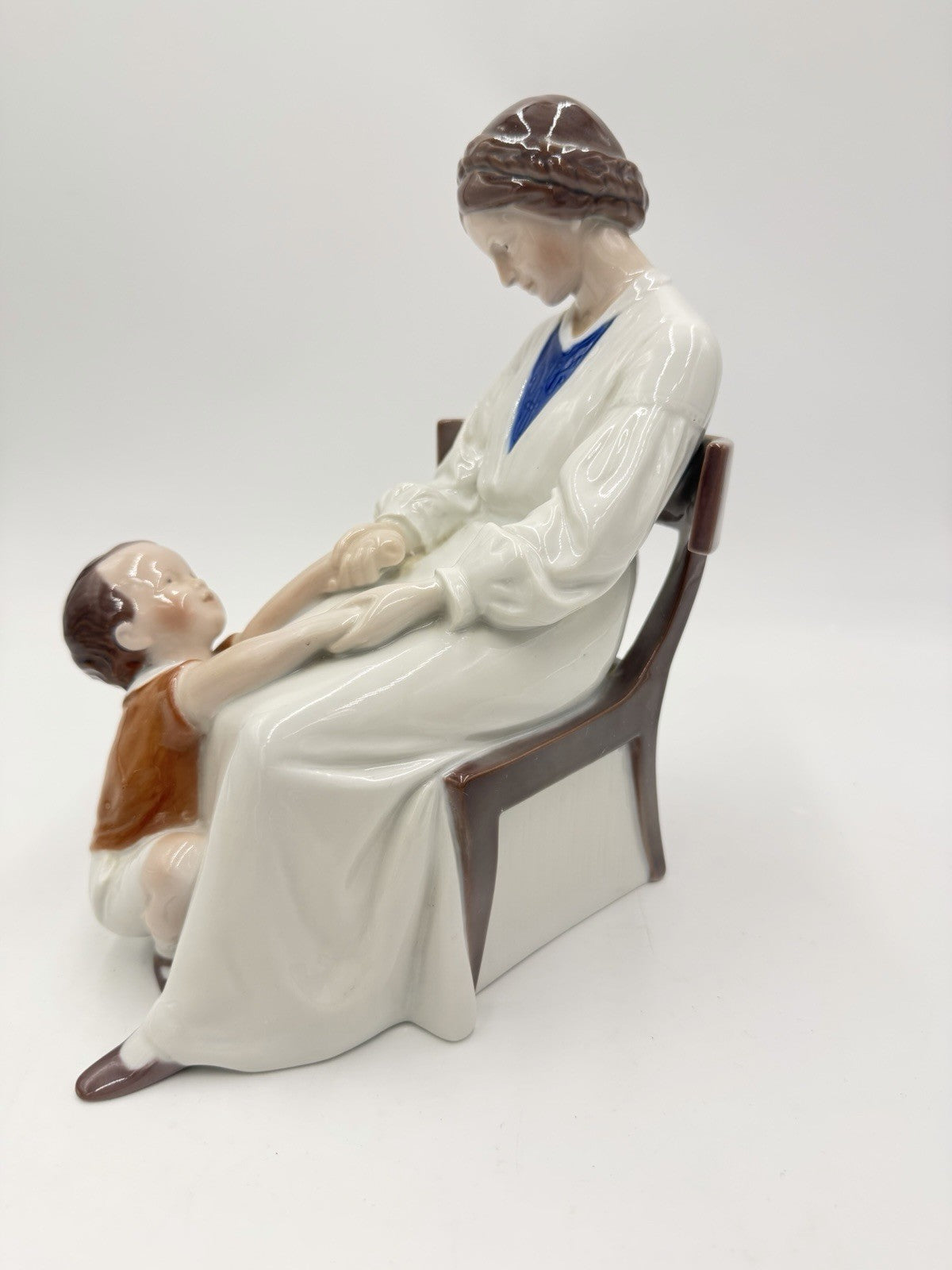 B&G Bing & Grondahl 9" Porcelain Mother & Son Child 1642 Denmark  Figurine Large