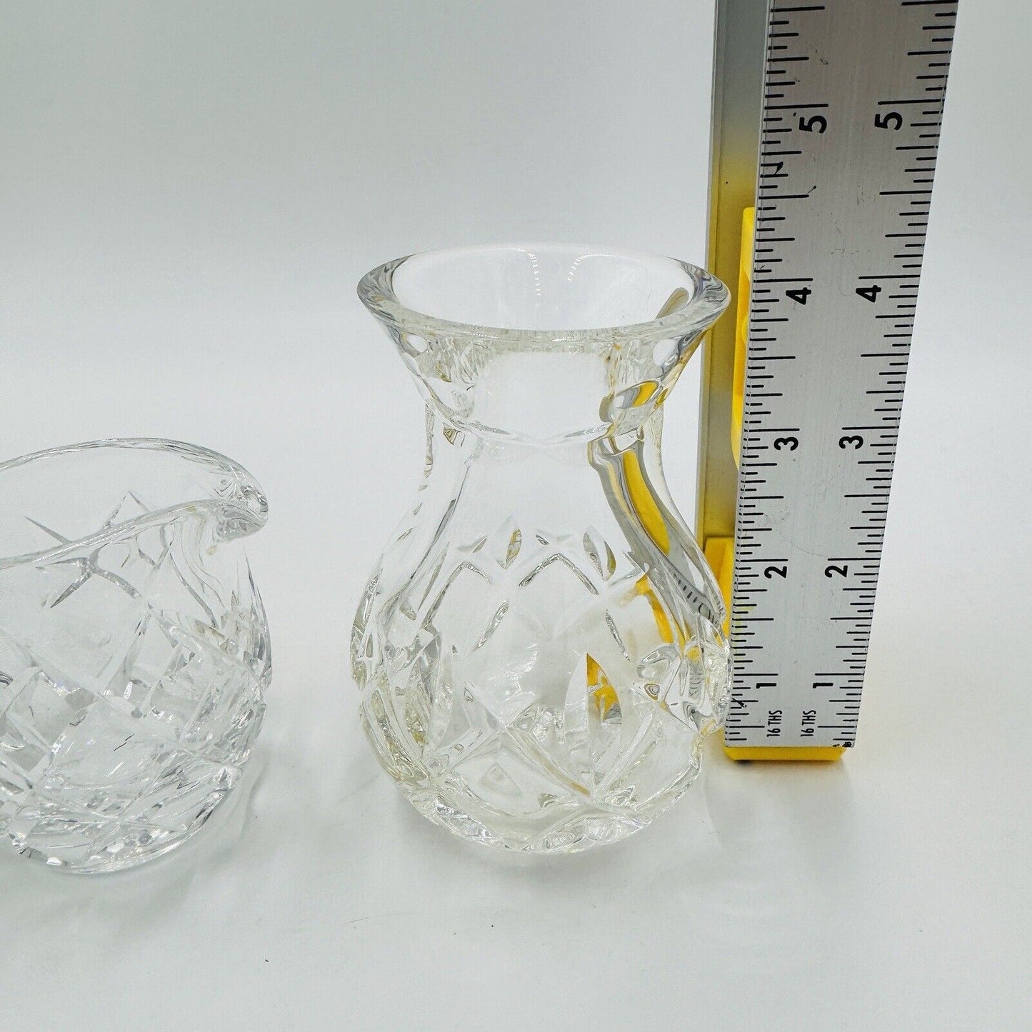 Waterford Crystal Posy Bulb Vase and Mini Pitcher 4in and 3in Set