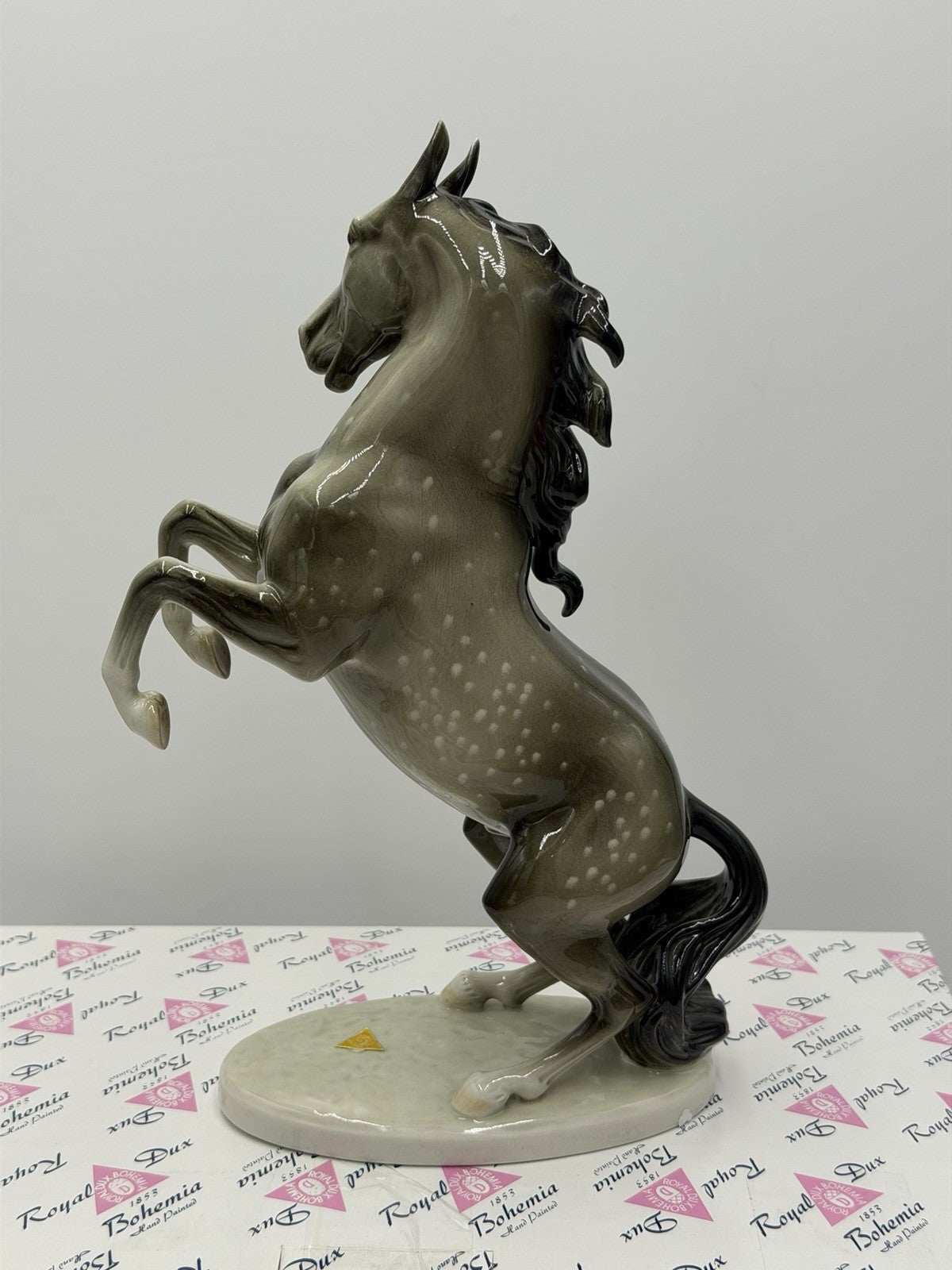 Vintage Royal DUX Bohemia Porcelain Horse Figurine 12”H Czech Republic W/box