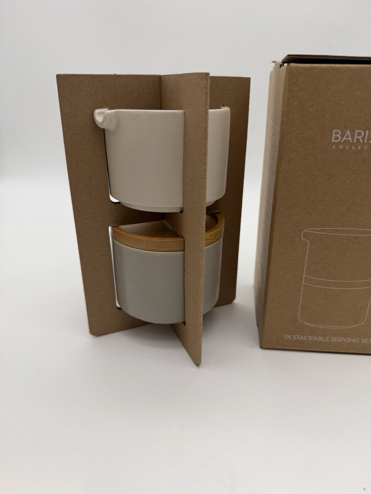 Nespresso Barista Collection Stackable Serving Sugar & Creamer Set New