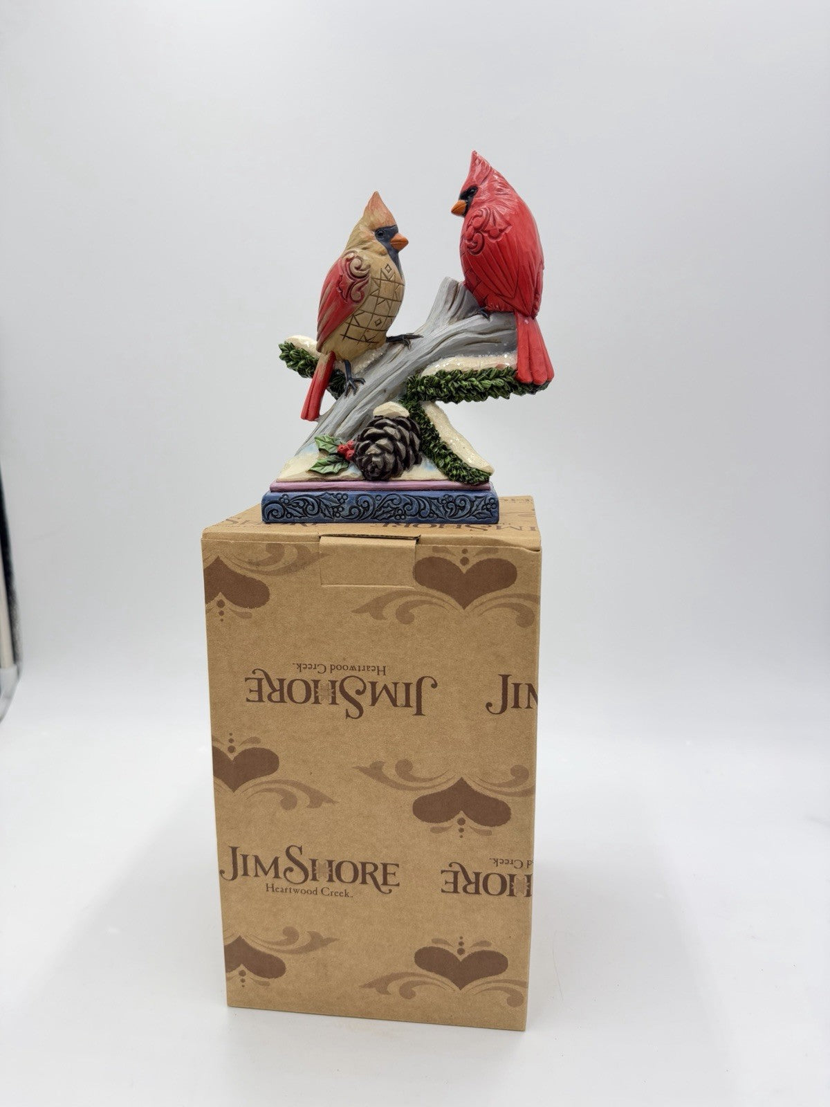 Rare Jim Shore Cardinals Pair Birds on Branch Peace Love & harmony Figurine 6”