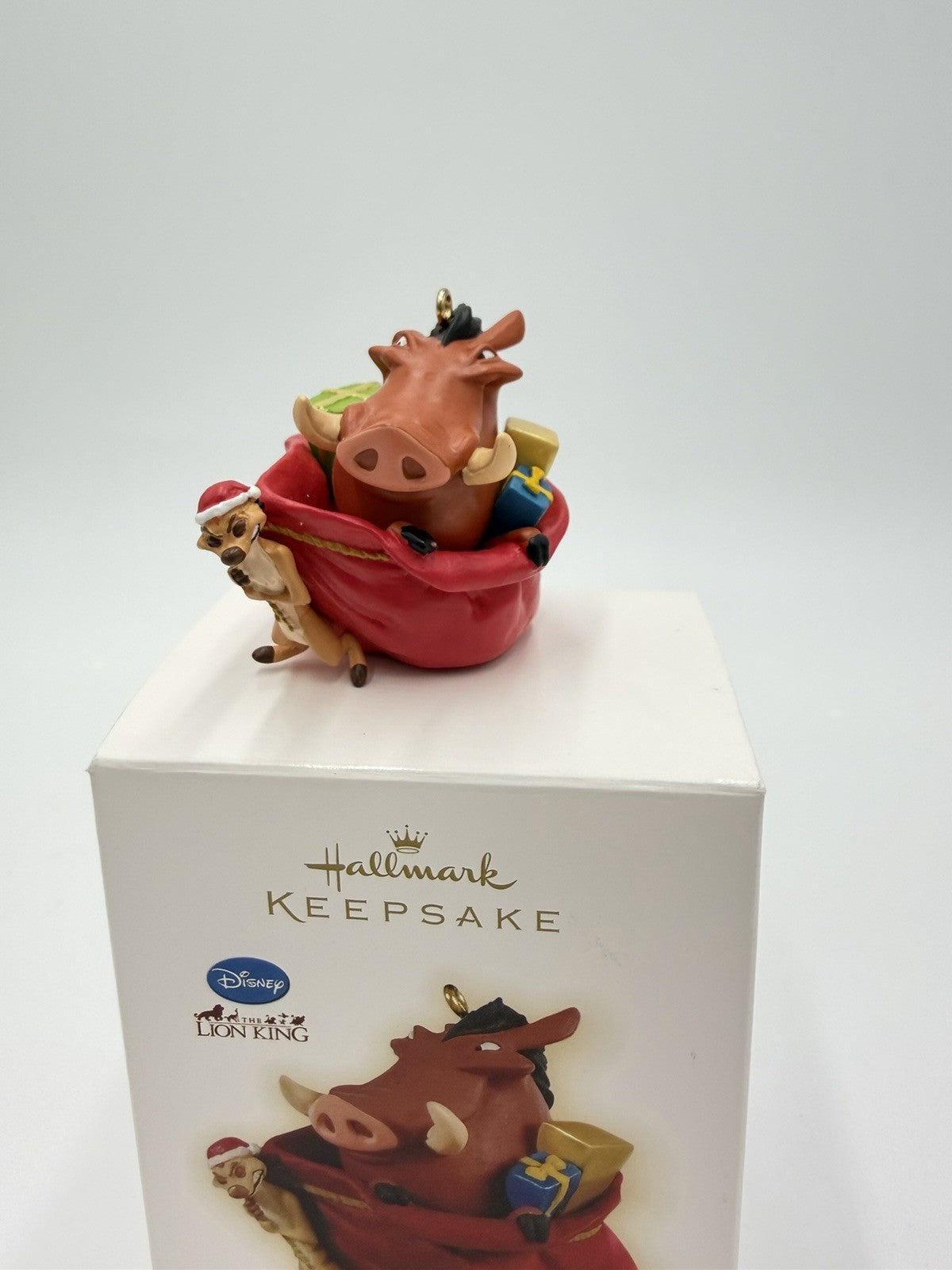 The Lion King Christmas Is In the Bag Hallmark Disney Ornament Pumbaa & Timon