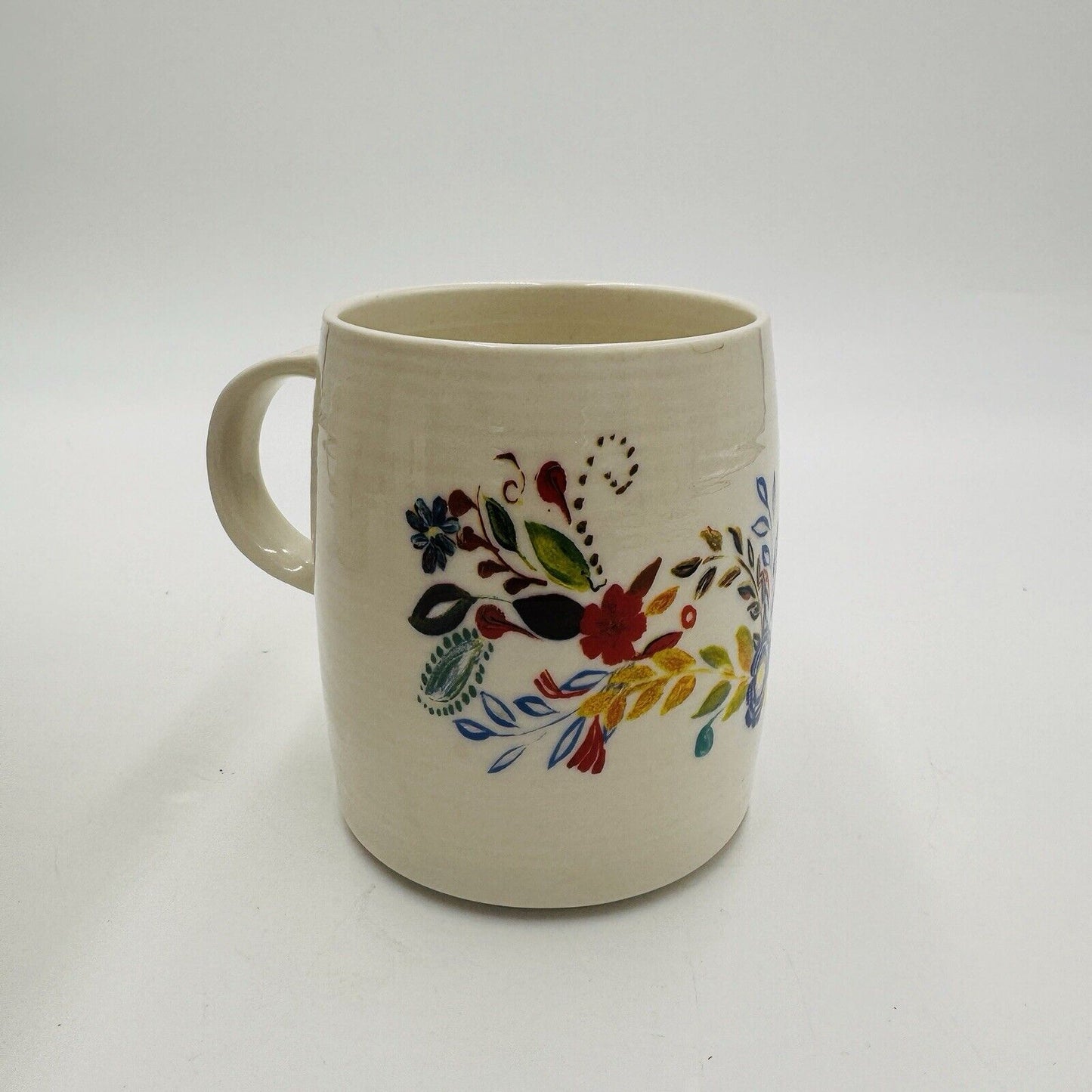 Anthropologie Starla Halfmann Monogram Letter D Floral Coffee Mug Ceramic