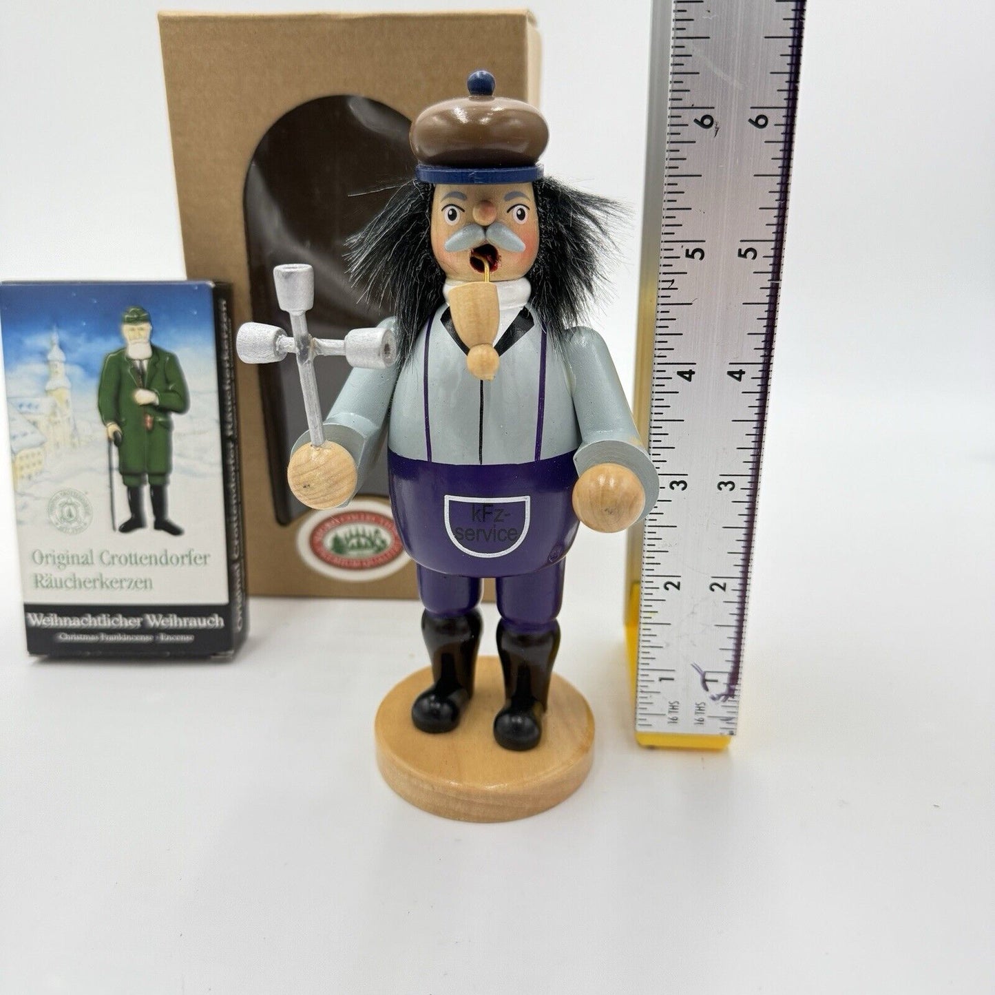 Sigro Incense Smoker German Wooden Car Mechanic Hand Made in Germany 6.5in