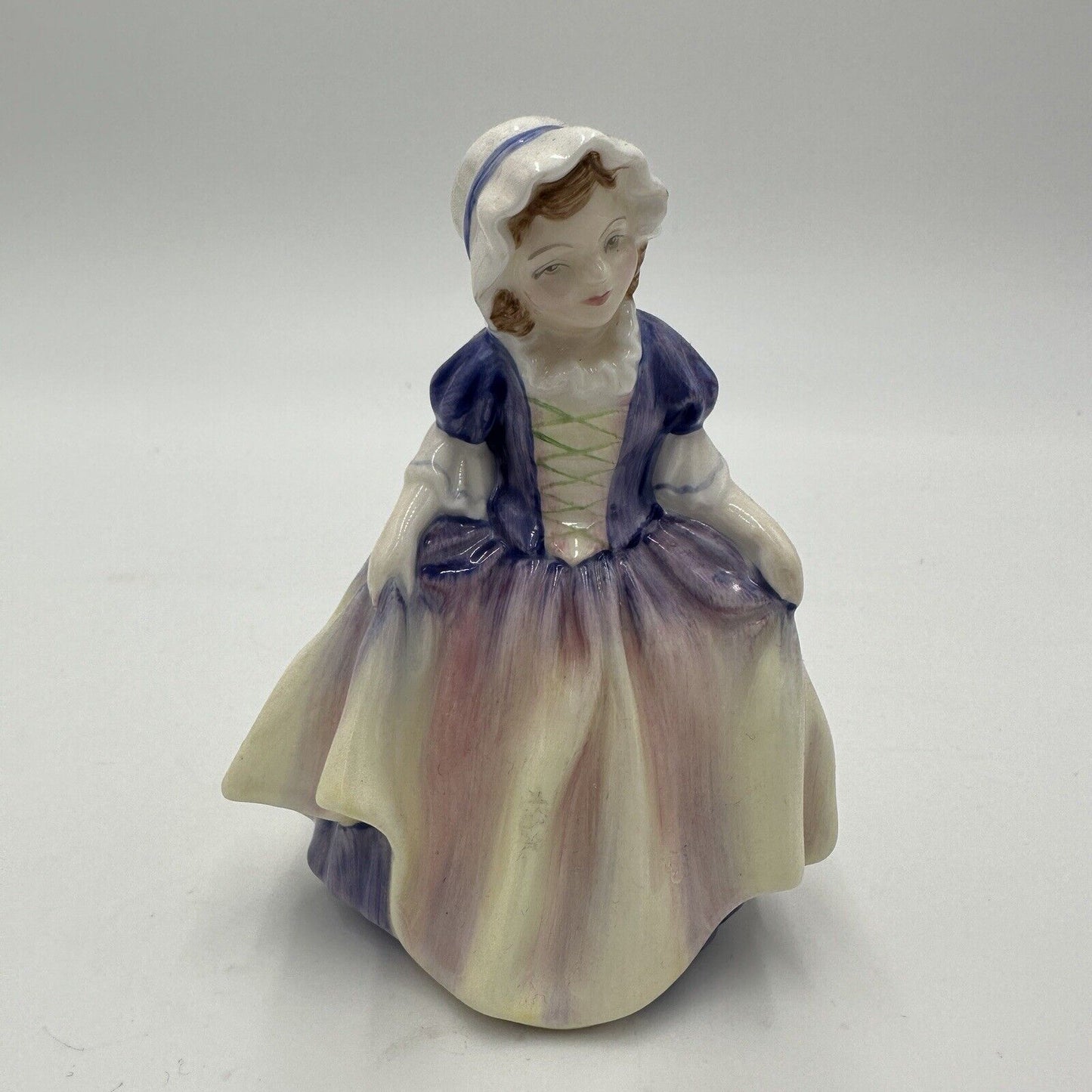 Royal Doulton Figurine Dinky Do Little Girl Pink Purple Dress White Hat HN1678