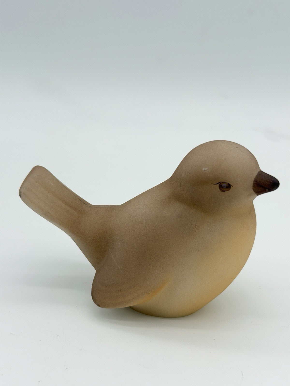 Fenton Art Glass Opal Satin Bird Robin Figurine Vintage Signed USA