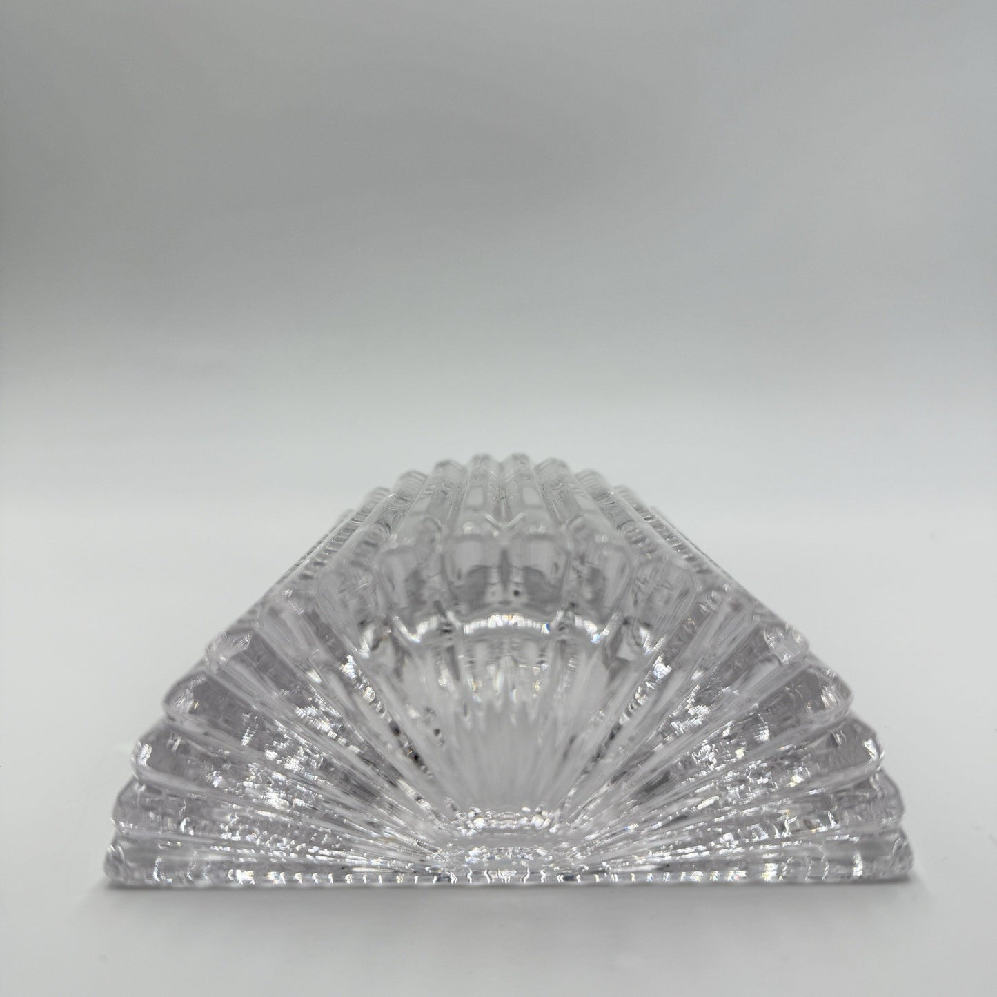 VTG Late 20th Century Art Deco Cut Crystal "Vide Poche" Trinket Bowl, 4.3*4.3*2"