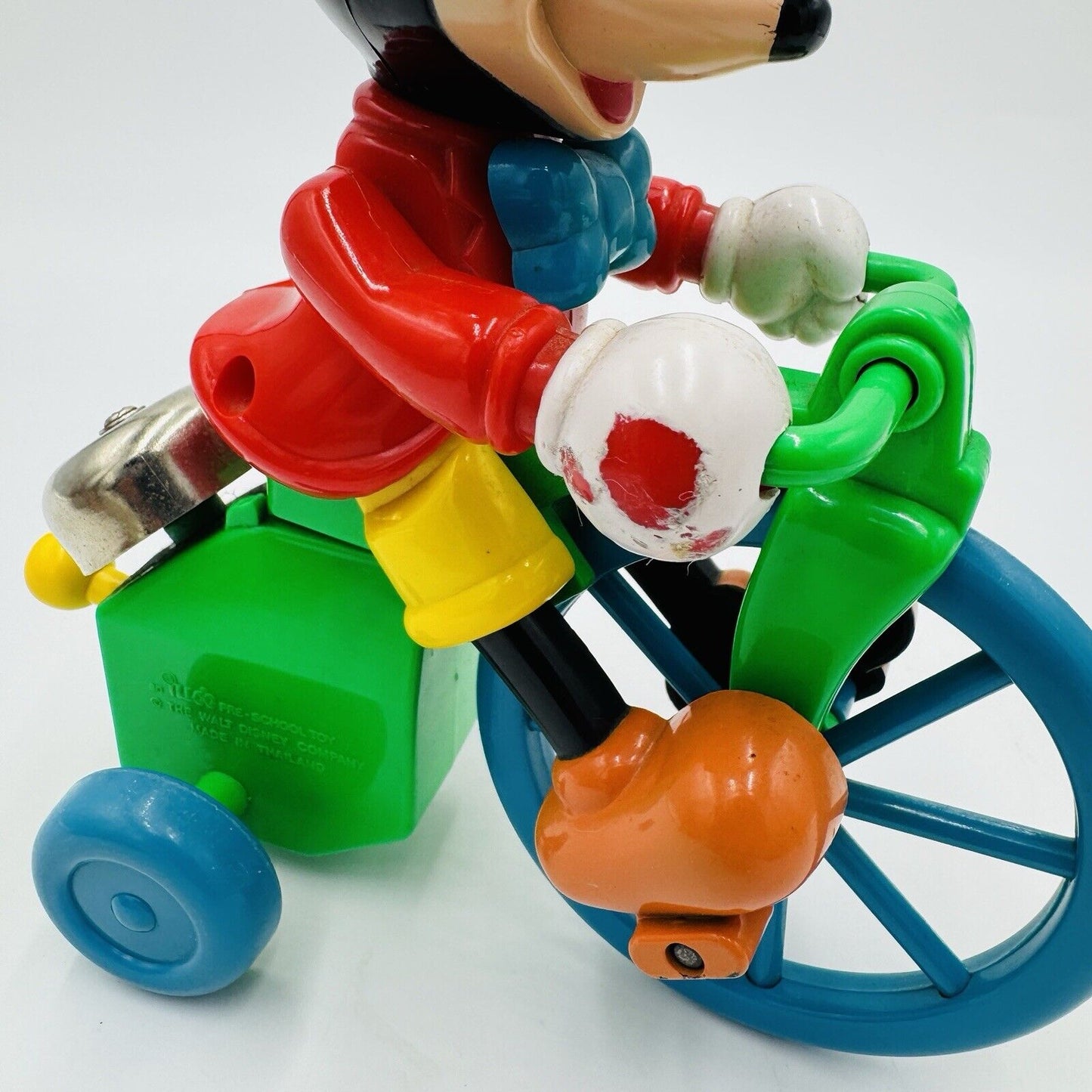 1970s Walt Disney Mickey Mouse Tricycle Musical Wind-up ILLCO Toys School Toy