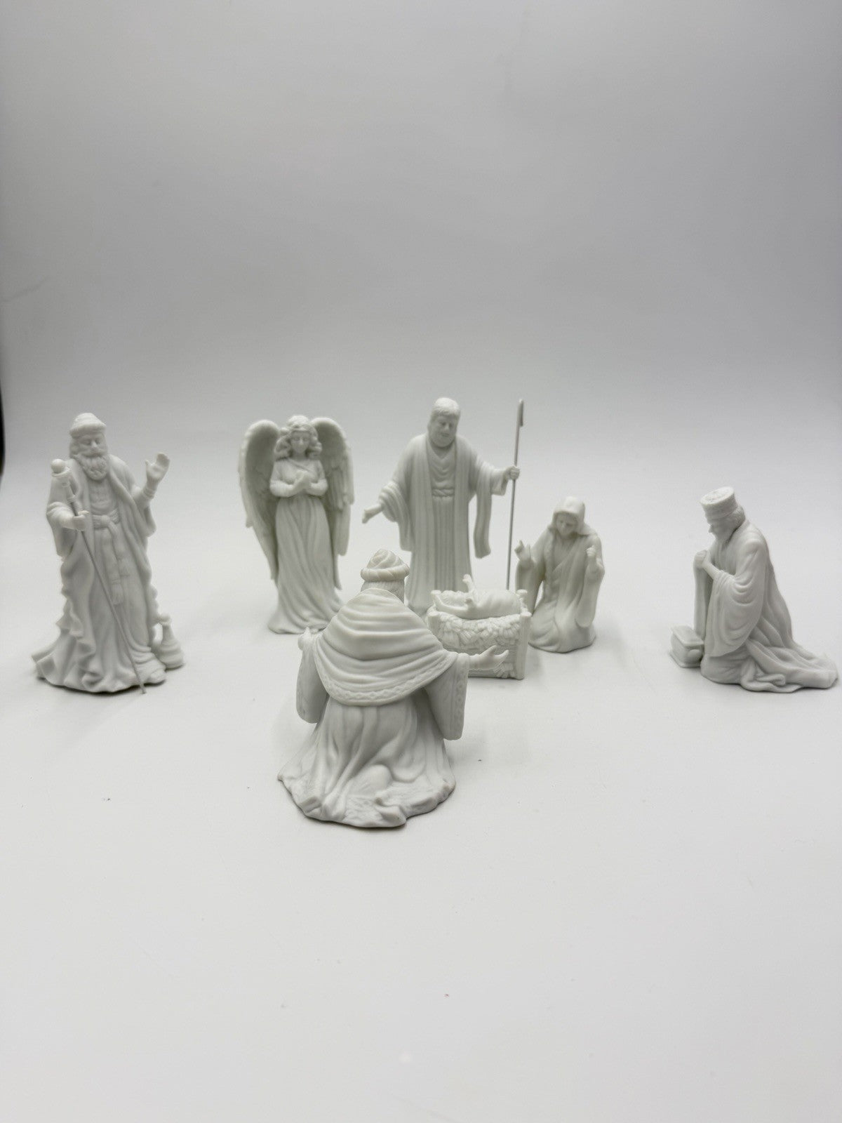 Dept 56 Silhouette Treasures A CHILD IS BORN White Bisque Porcelain 7 Pcs Set