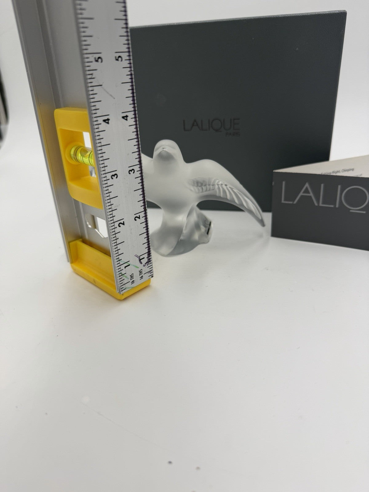 Lalique Crystal France Paris Swallow Taking Flight Martinet Bird Frosted Figurin