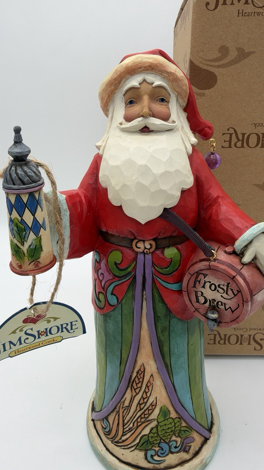 Rare Jim Shore Heartwood Creek Christmas Spirits Santa A toast to good tidings