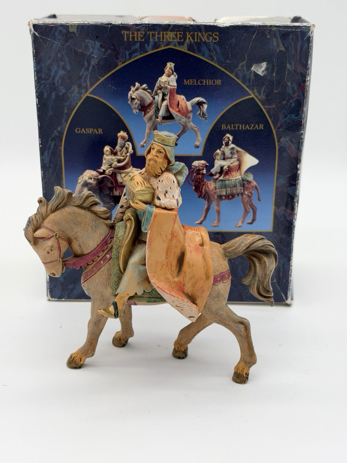 Fontanini Italy Three Kings Melchior Riding A Horse Figurine Nativity Series Box