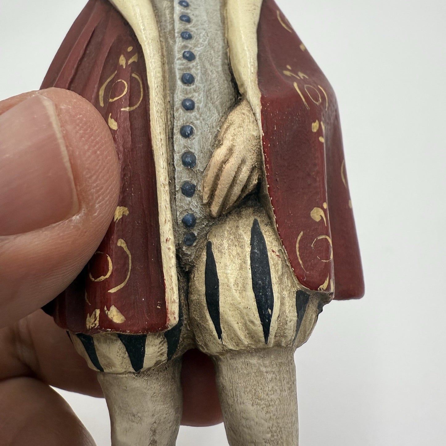 Rare Anri Wood Carving Italy Renaissance Folk Art Figurine 1950 Hand Carved 5.5"