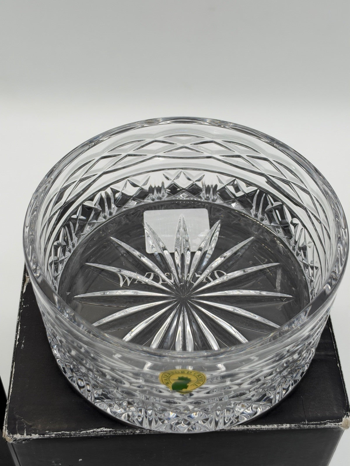 Waterford Crystal Slovene book of Kells Bottle Coaster Cut 5” Boxed Vintage
