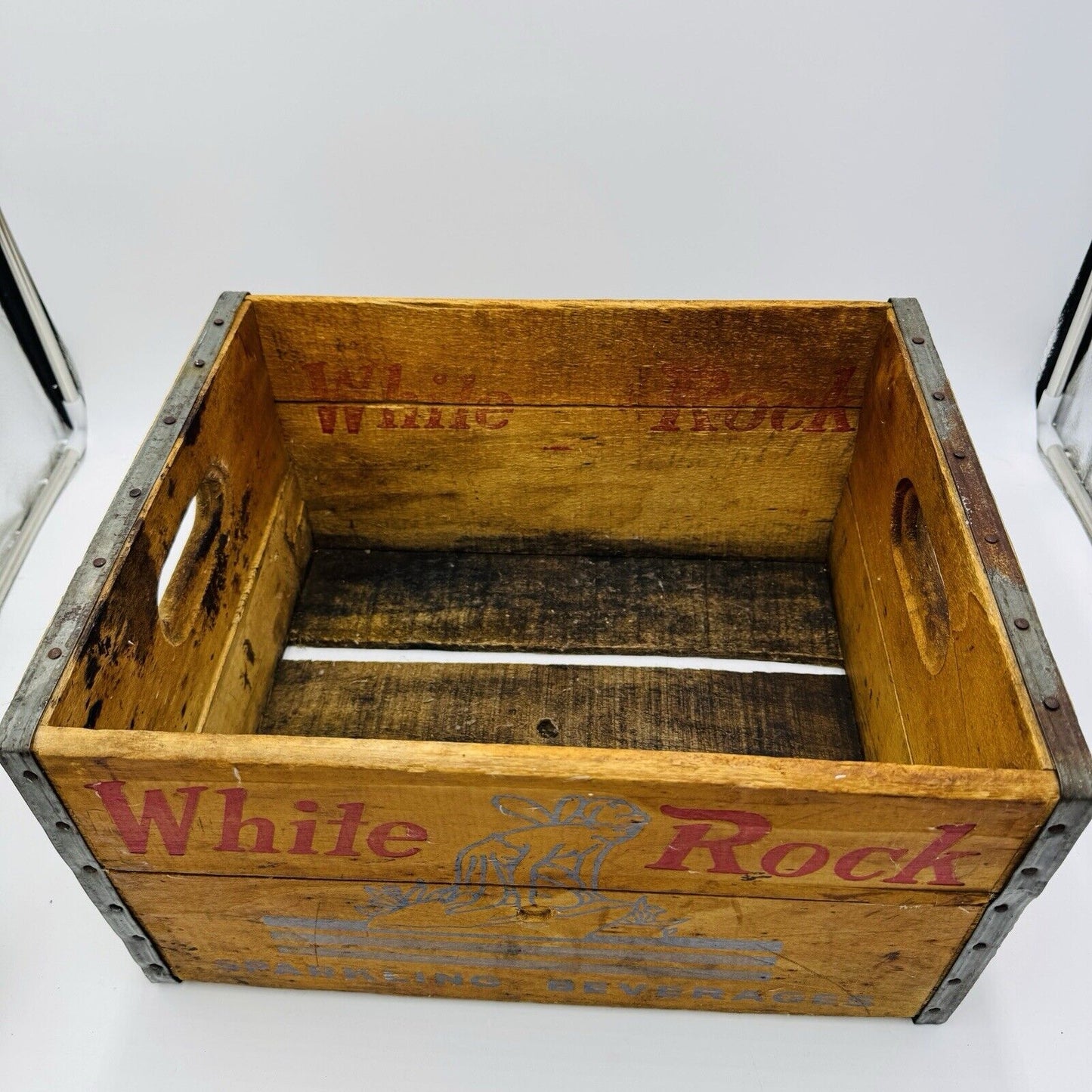 White Rock Sparkling Beverages ORIGINAL WOODEN Crate VINTAGE 1960's Retro Fairy