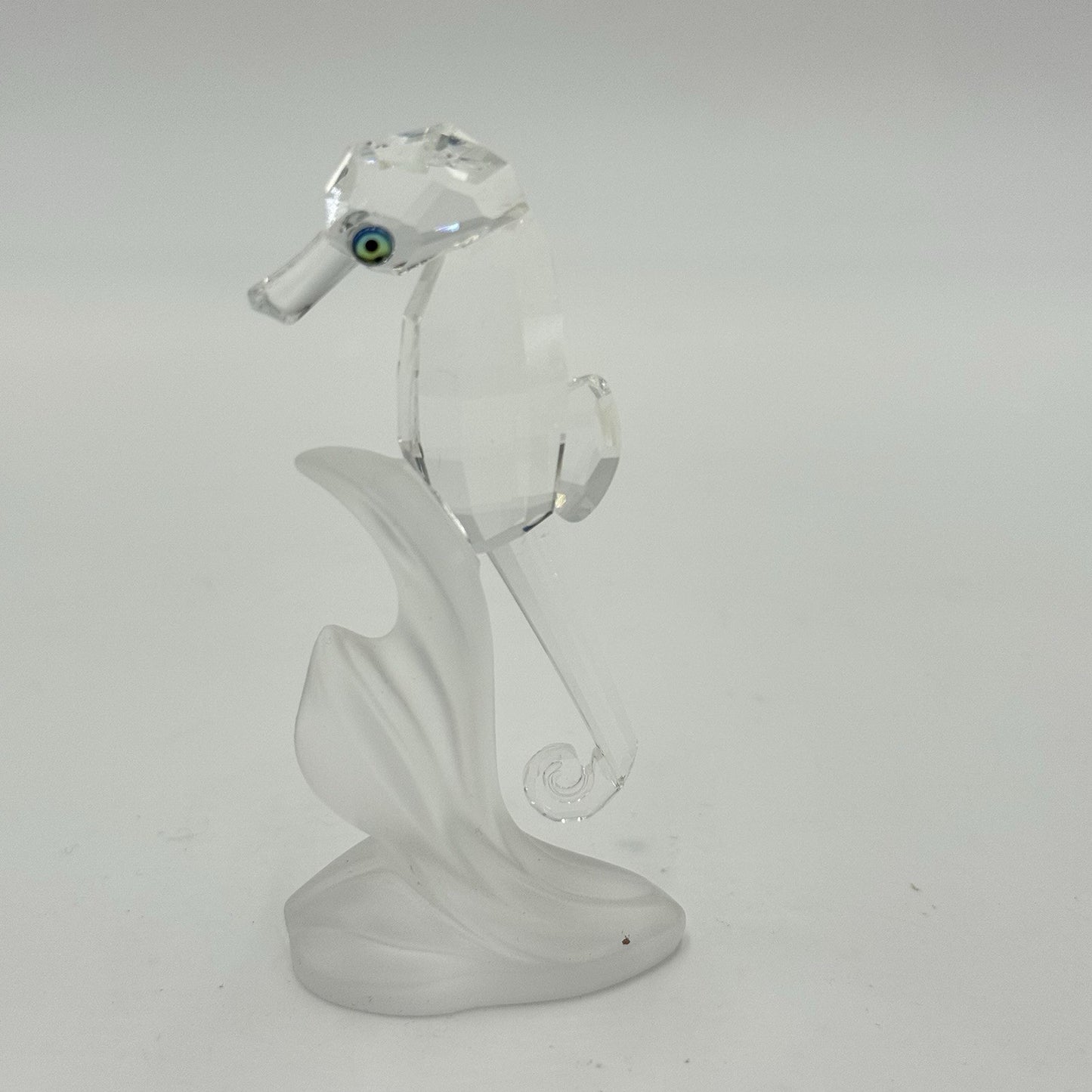 Swarovski Crystal Austria Sea Horse Frosted Base Figurine 3” Retired 2006