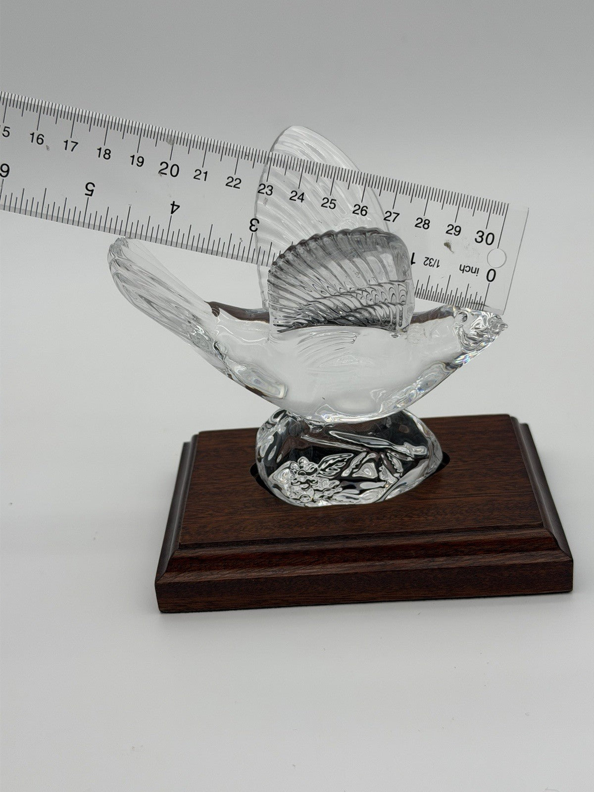 Waterford Crystal Collectors Society NIGHTINGALE Bird Figurine Wood Base