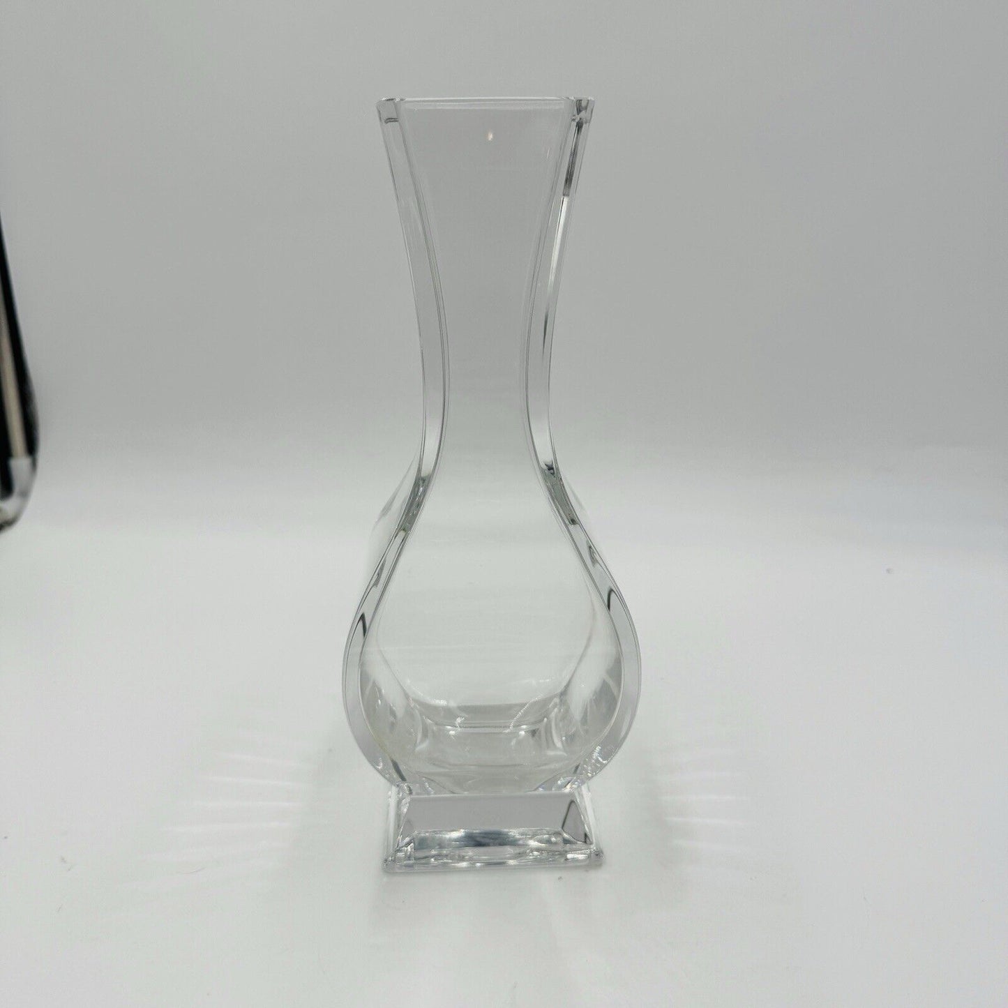 Baccarat Crystal France Lotus Vase For Tiffany & Co 10” Vintage Geometric Square