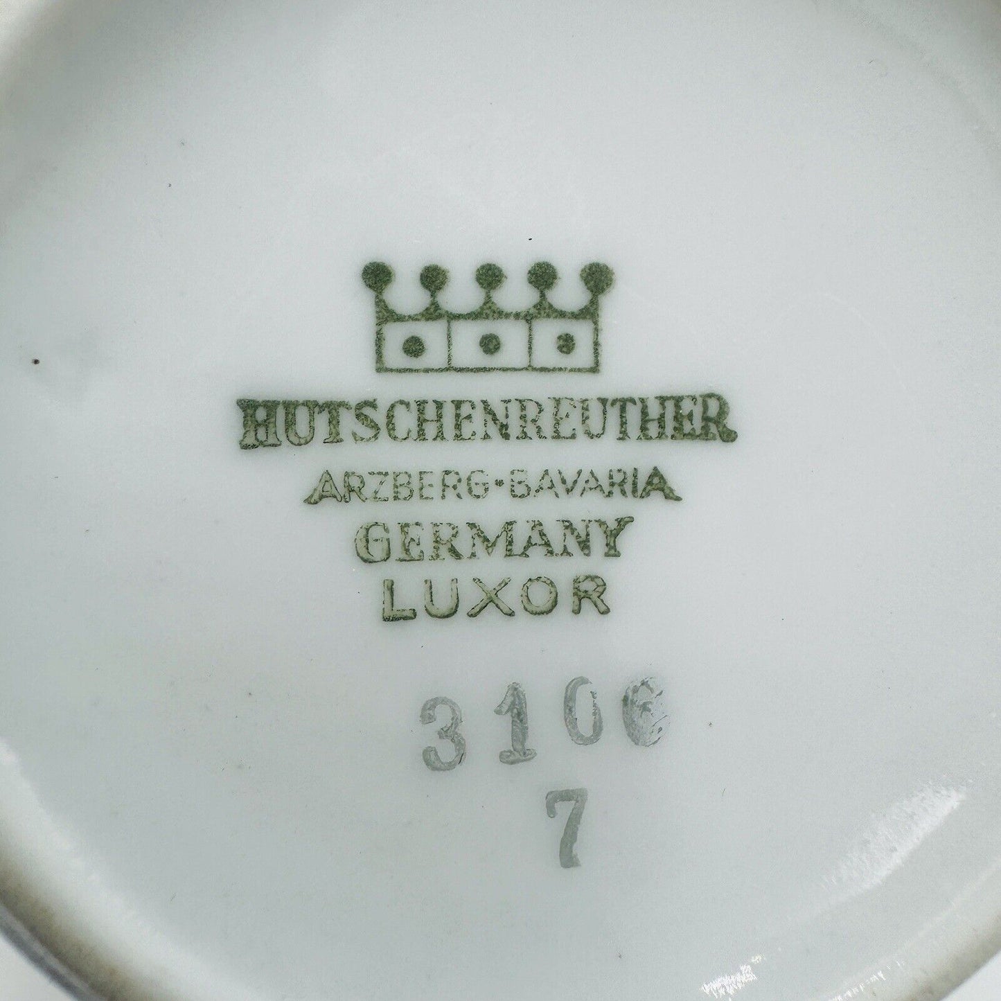 Rare Hutschenreuter Luxor Germany Porcelain 3106 Creamer & Sugar White Gold Trim