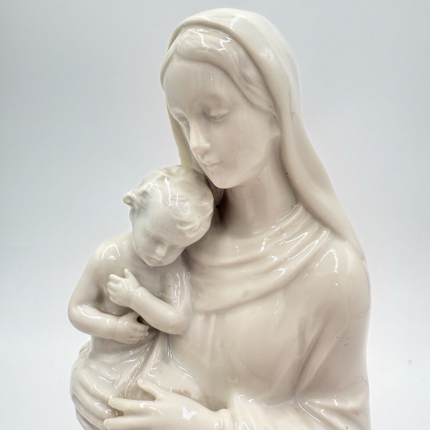 Vintage Metzler & Ortloff  Germany Porcelain Madonna & Baby White Glossy #7269