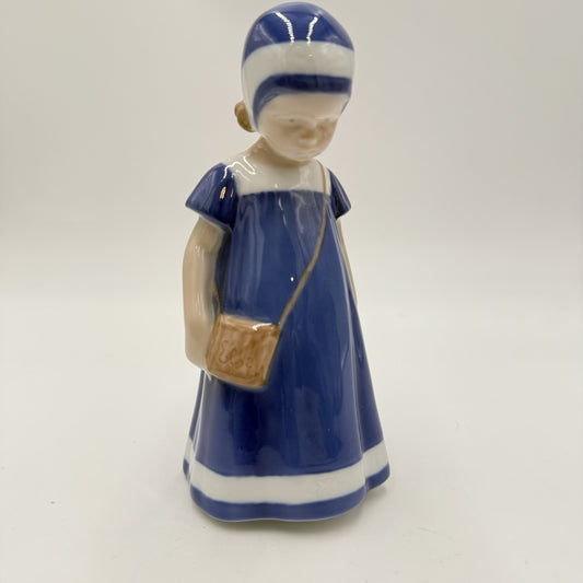 Bing & Gröndahl Denmark Porcelain Figurine ELSE B&G Blue Dress 6.5” Vintage