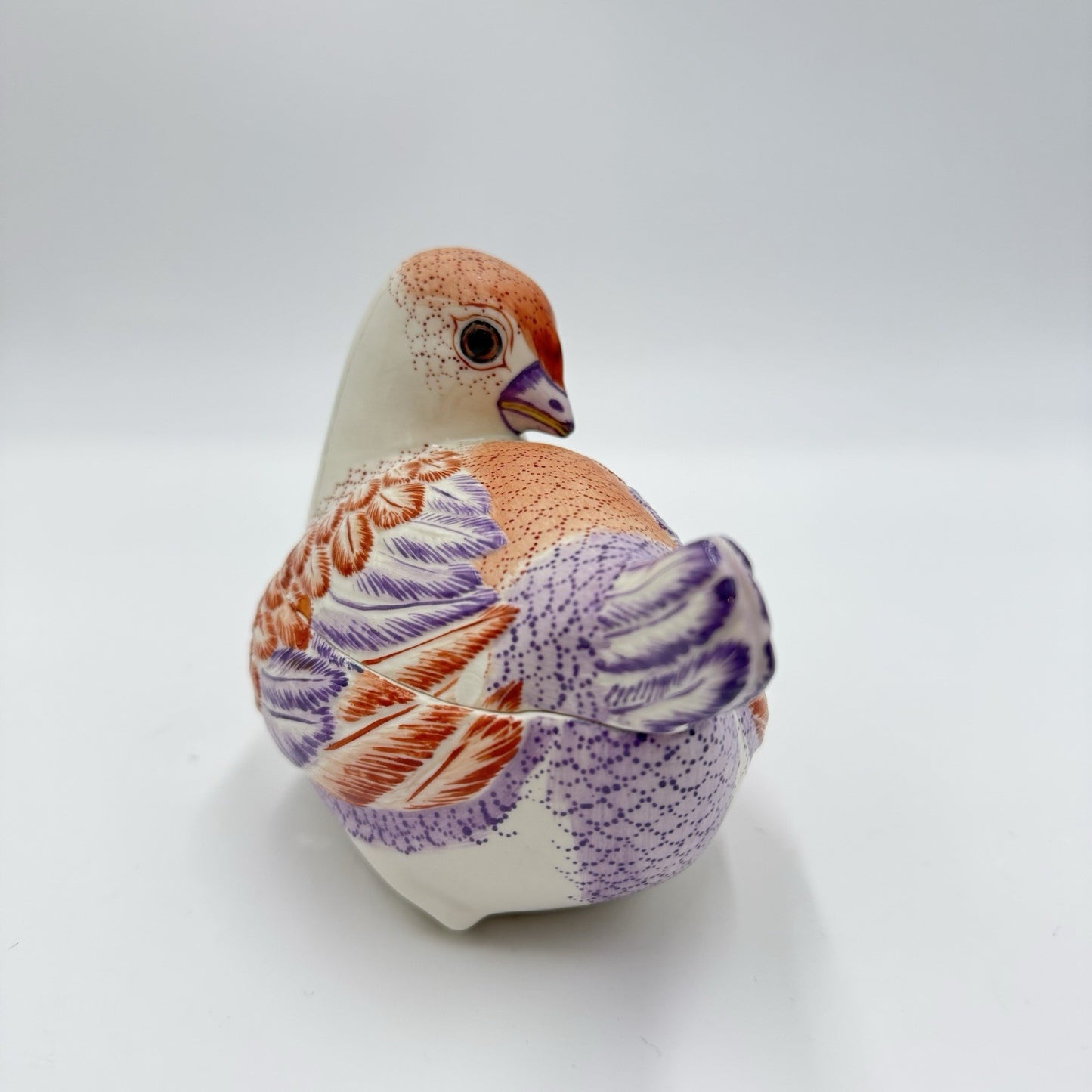 Mottahedeh House Nesting Quail Italy  Handpainted Trinket Box Porcelain Figurine