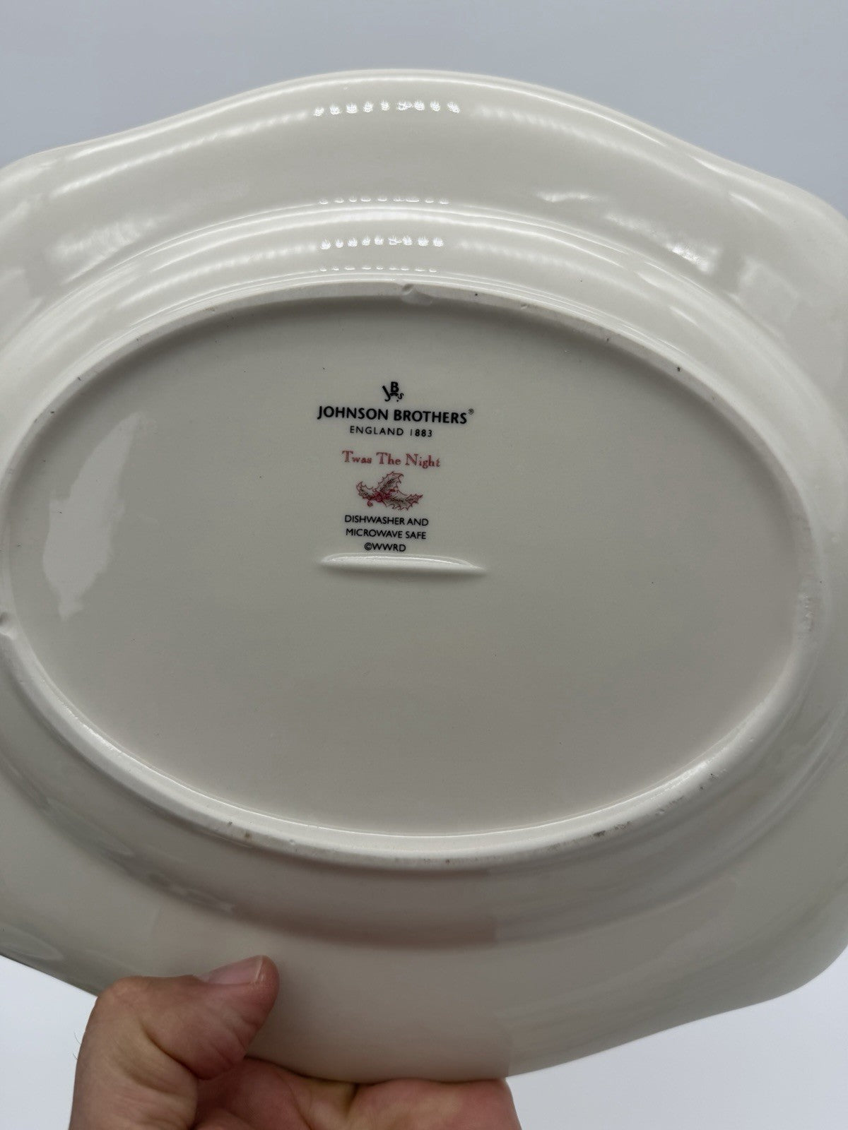 Vintage Johnson Brothers England Porcelain Twas The Night Plate & Platter Red