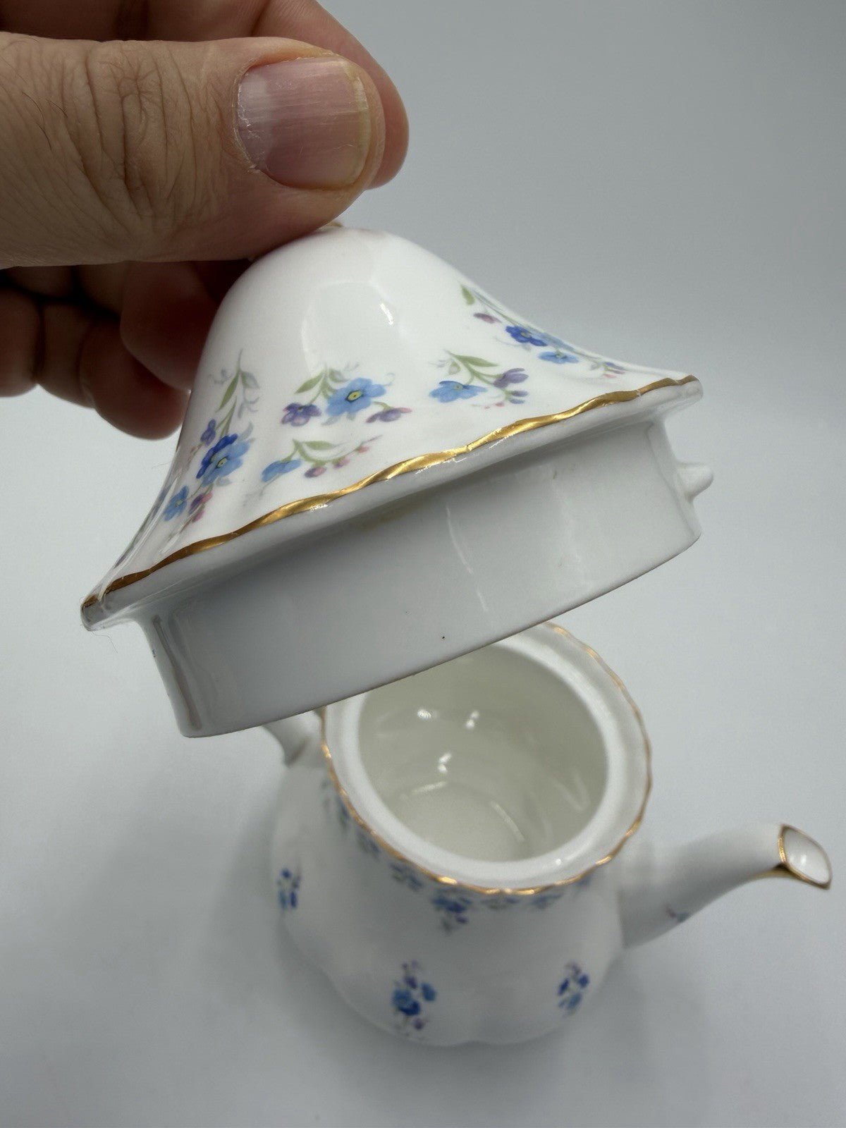 Royal Albert England Floral Memory Lane Bone China Teapot 6 Cup Vintage W/Lid