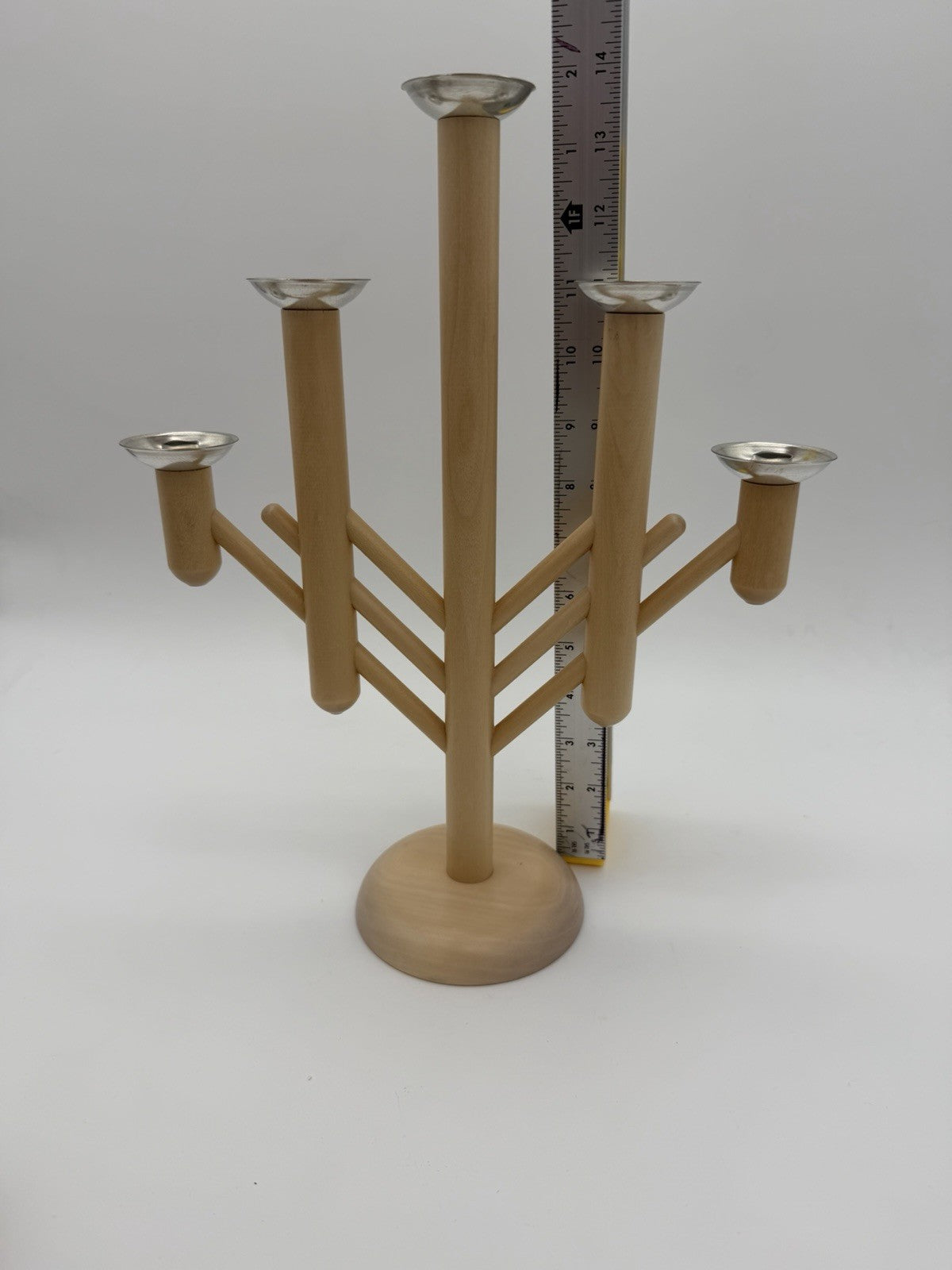 Aarikka Finland 5-arm candelabra Rapsodia line wood pine folk Art Candle Holder