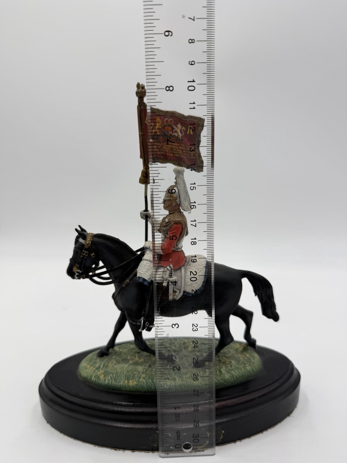 Chas C Stadden painted pewter Mounted Royal Guard British Buckingham 8” Figurine