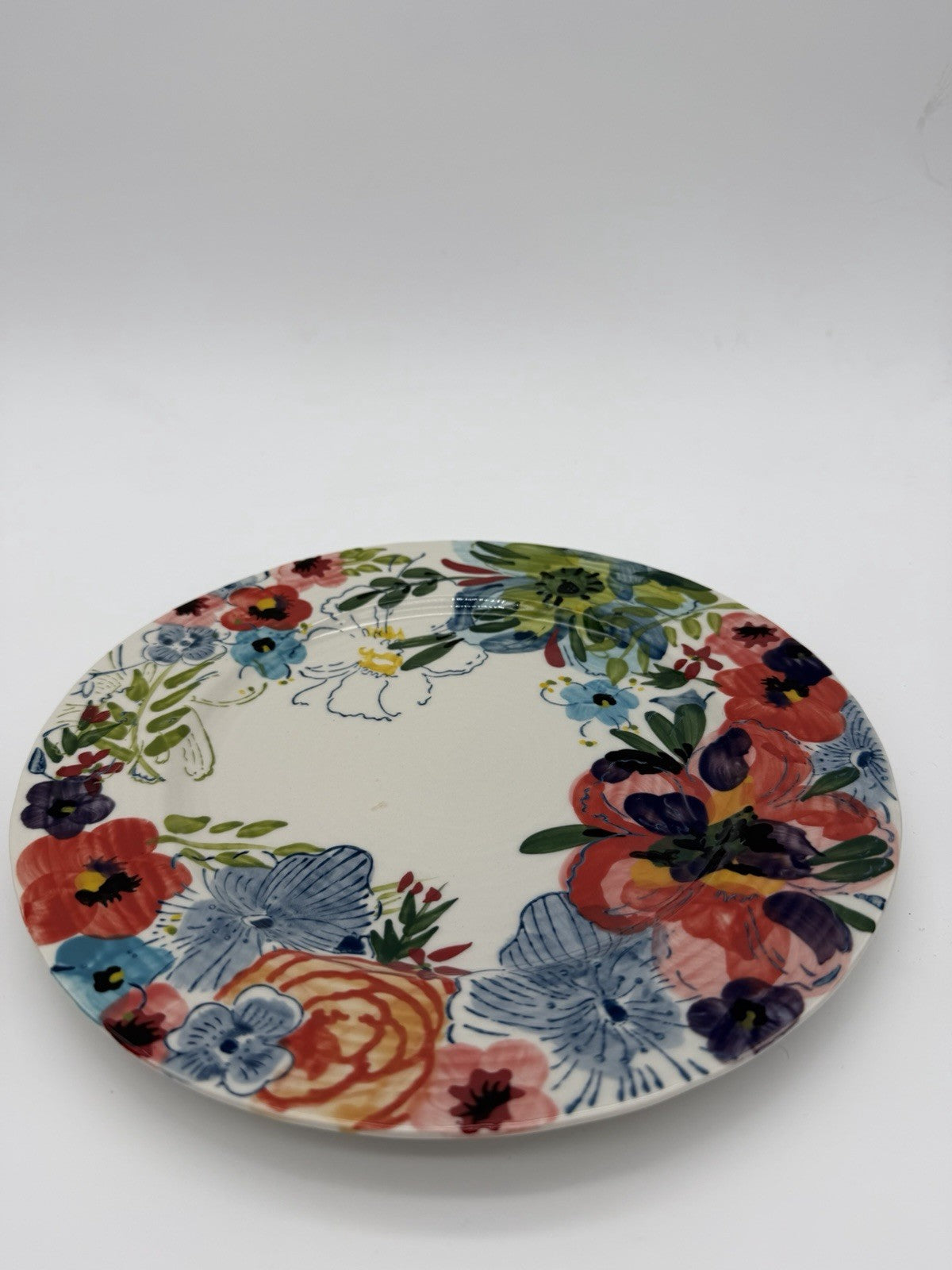 Anthropologie Art Pottery Sissinghurst Castle Estudio Flores Dinner Plate 10.5”