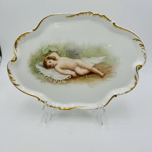 Limoges France Porcelain CFH/GDM Antique Hand Painted Tray Rare 13” Art Deco