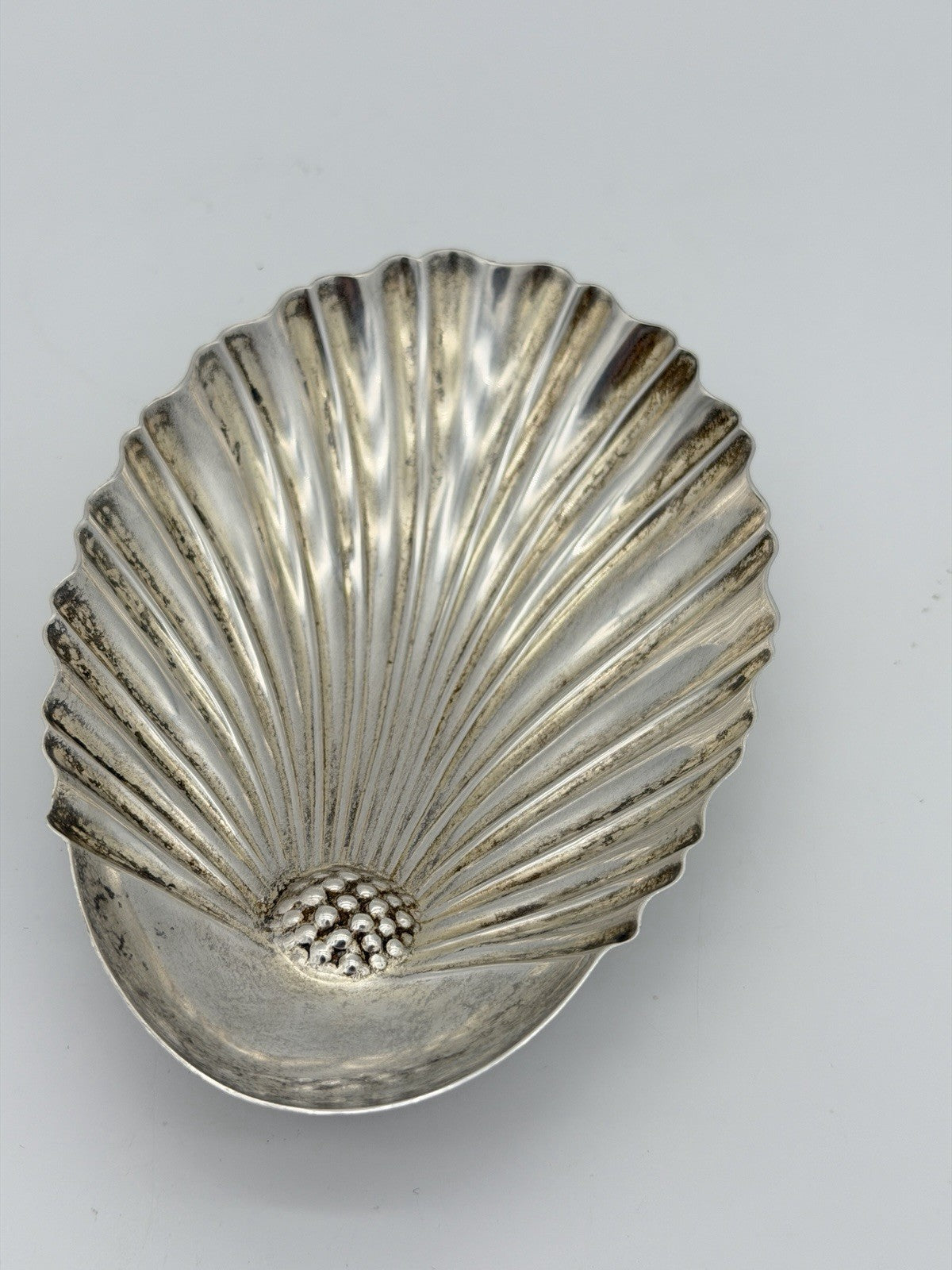 Antique Sterling silver  Manchester scallop shell bonbon candy bowl Dish Tray