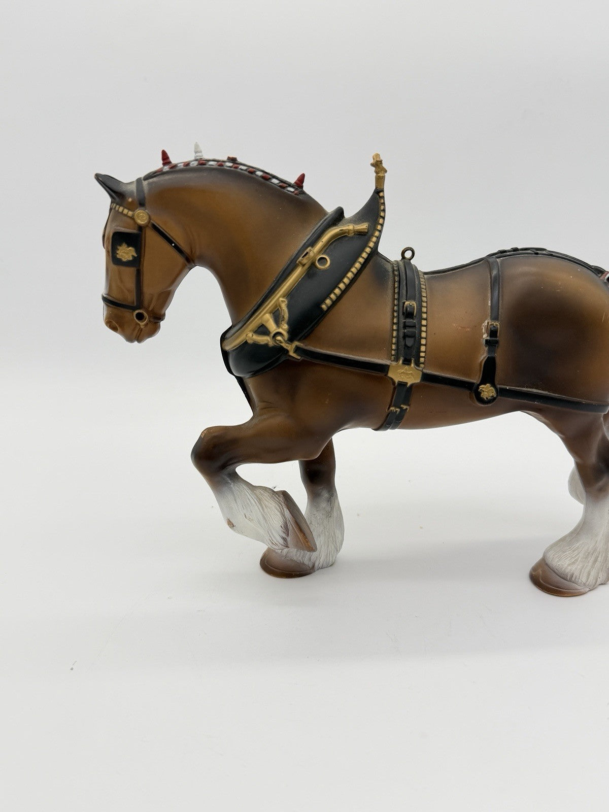 Vintage Anheuser Busch Budweiser clydesdale figurine 1960s Molded Plastic Horse