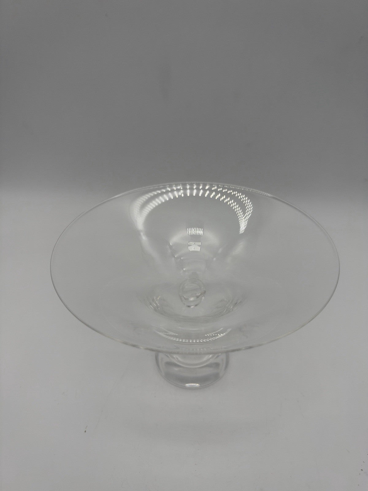 Steuben Signed Bouquet Trumpet Thumbprint Pinch Vase by George Thompson 7”x5”