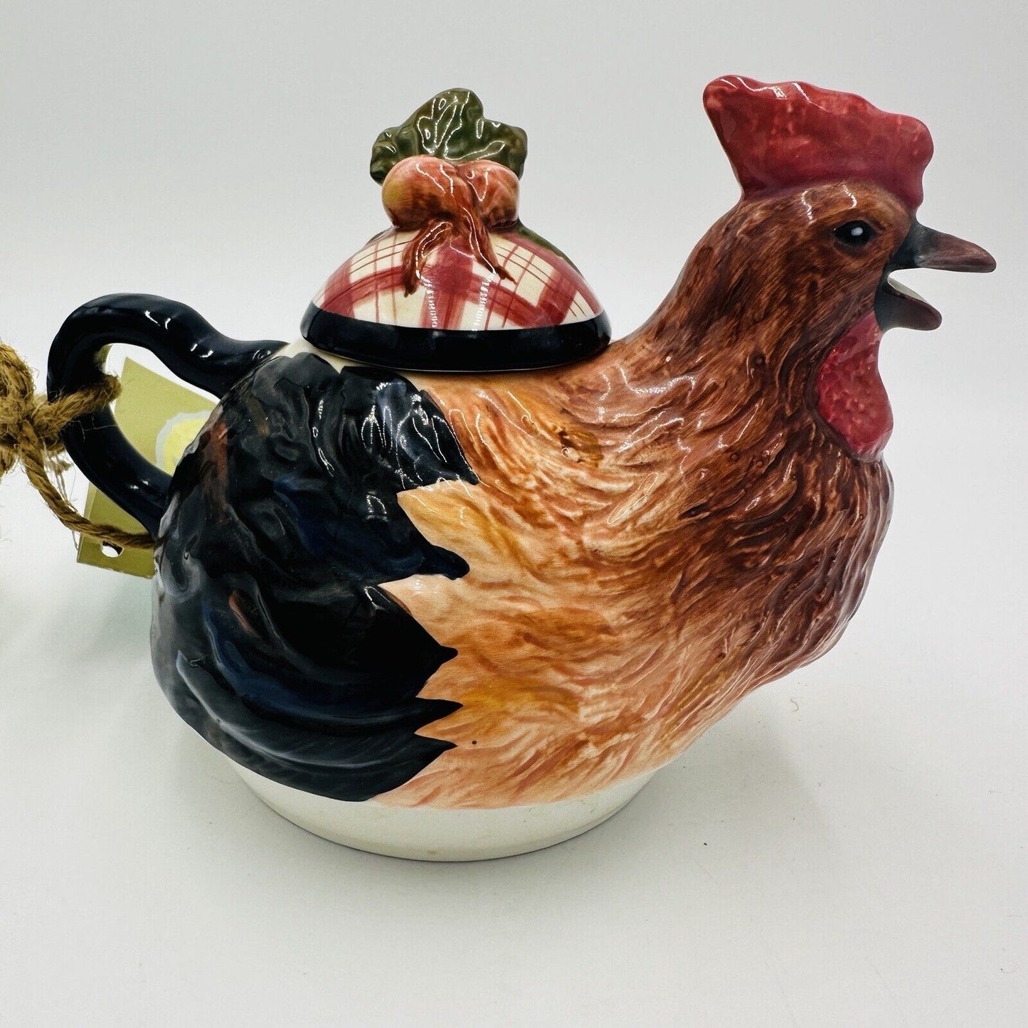 Tracy Porter Stoneware Rooster & Carrots Tea Pot 5in Stonehouse Farm Collectio