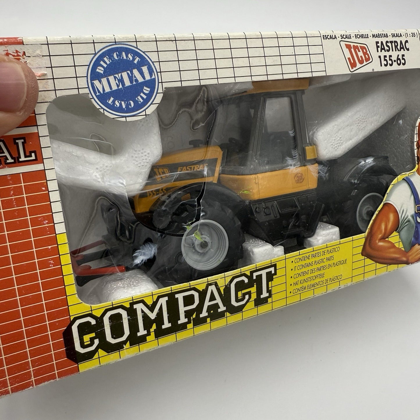 Joal Compact 1/35 Scale JCB Fastrac 155-65 Farm Toy Diecast Metal Tractor Rare