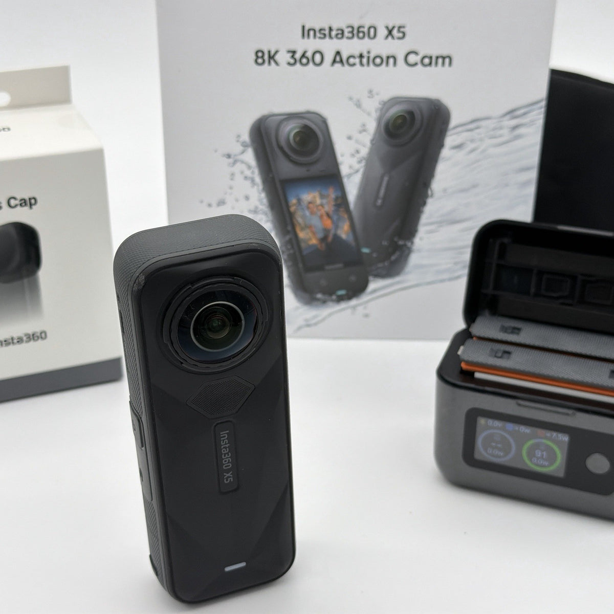 Insta360 X5 - Waterproof 8K 360 Video Action Travel Camera Extra Batteries Case