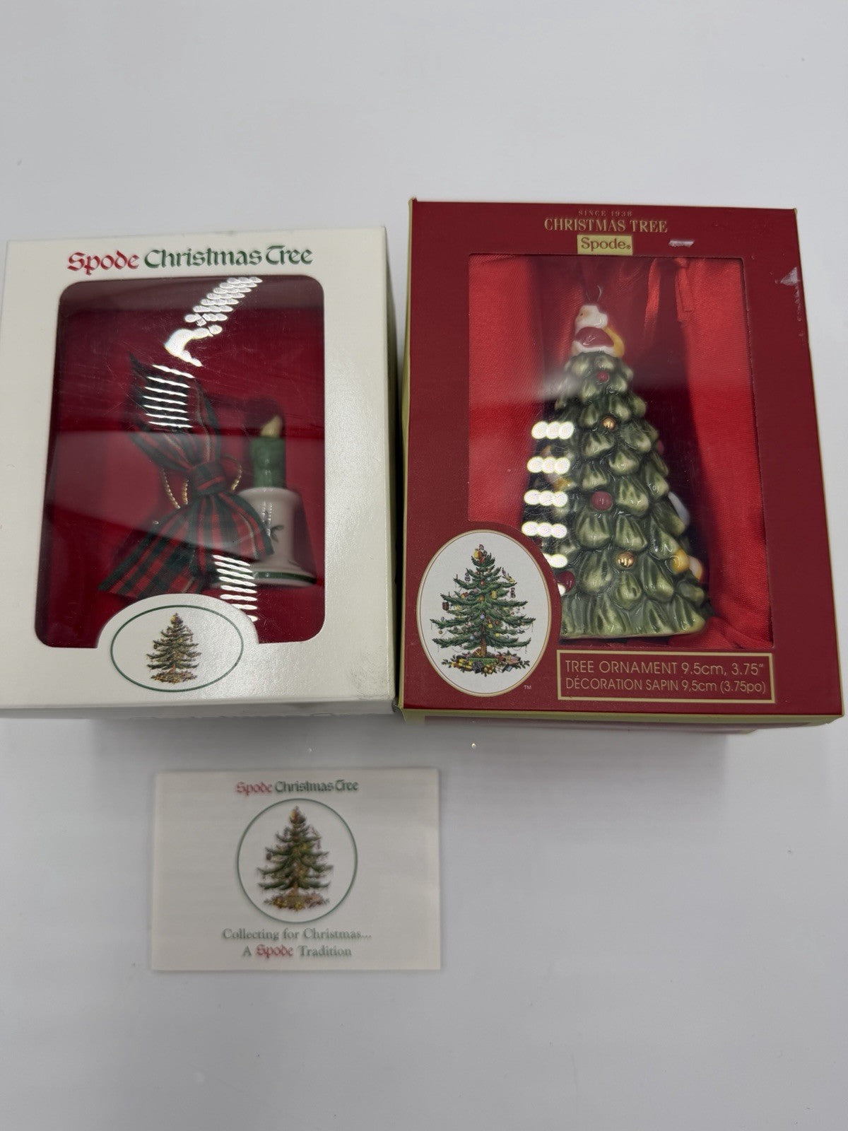 Spode Christmas Tree Porcelain Ornaments Figurines Tree & Candle Stick Ornament