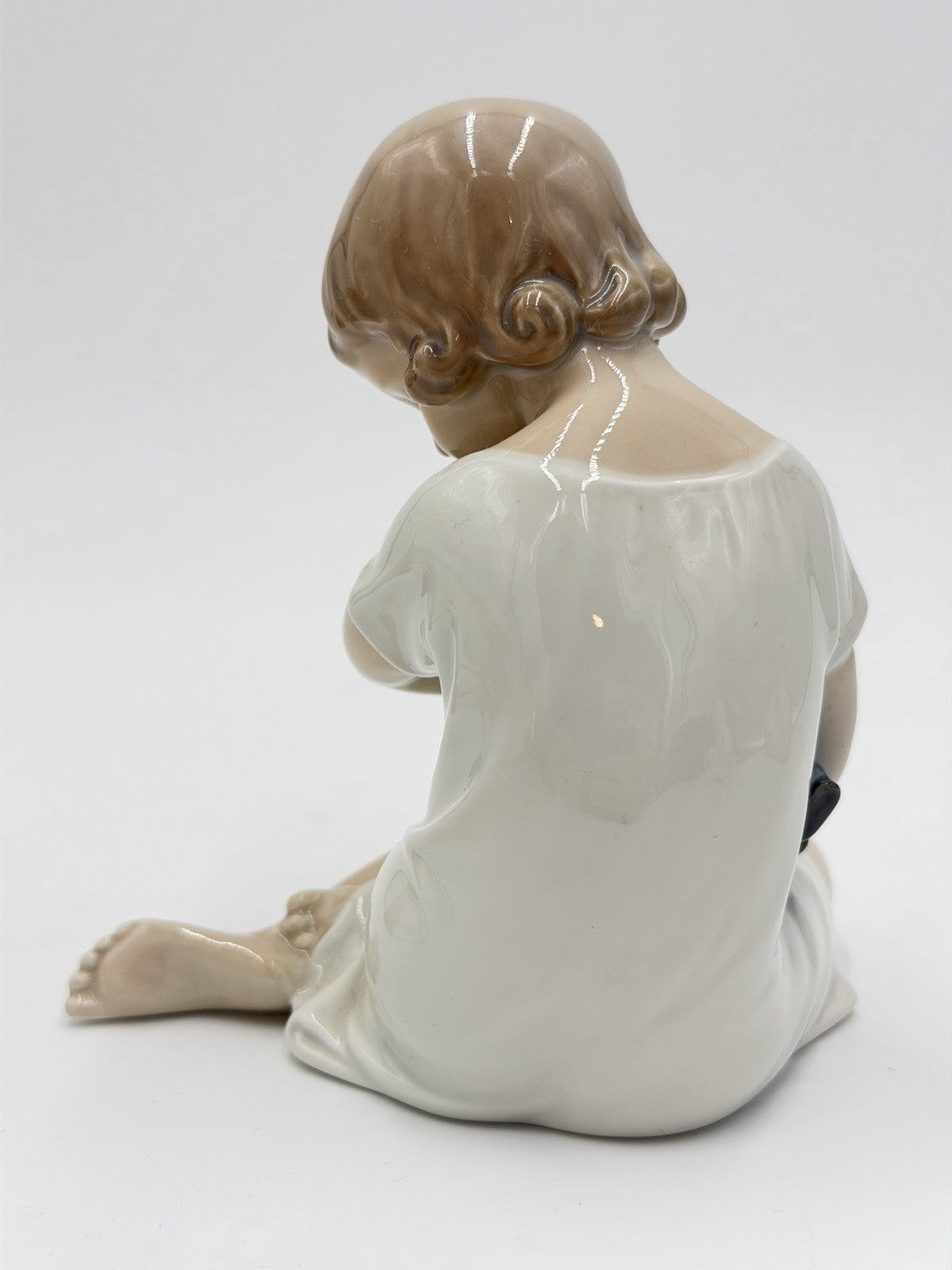 Royal Copenhagen Denmark Porcelain Figurine Girl Cradling Doll 5.25" M.1938