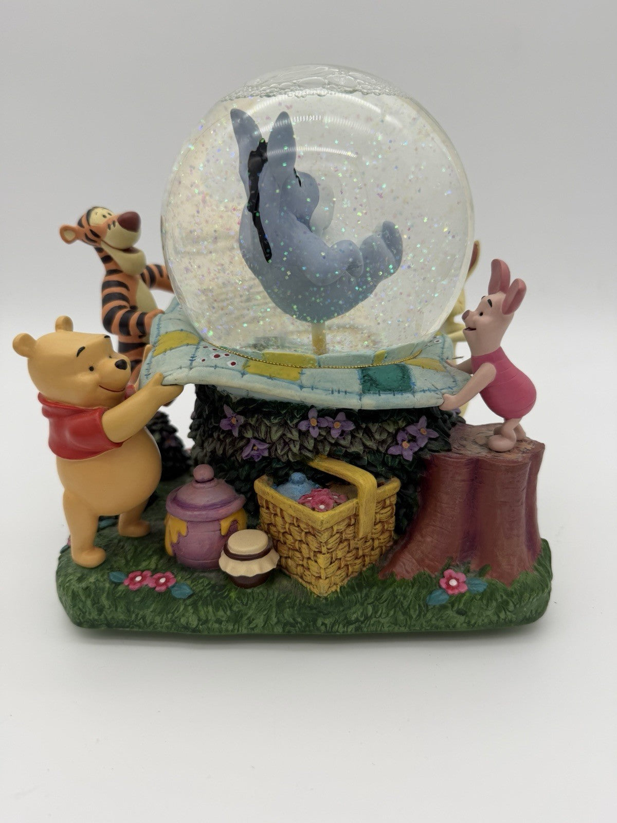 Disney Wonderland Winnie The Pooh Eeyore Musical Snow Globe Rumbly in my Tumble